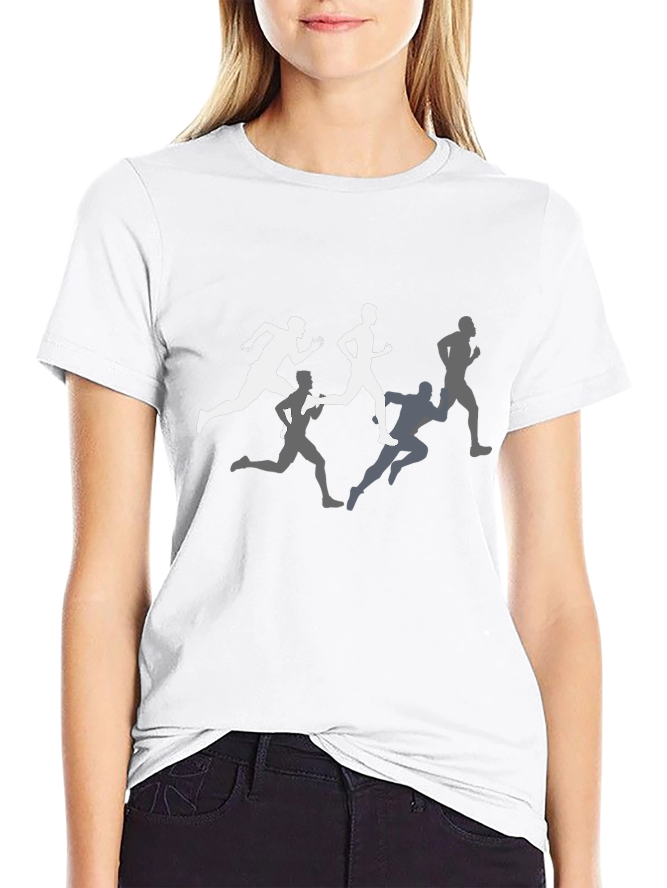 Runners Graphic Tee - Black Crew Neck Shirt
