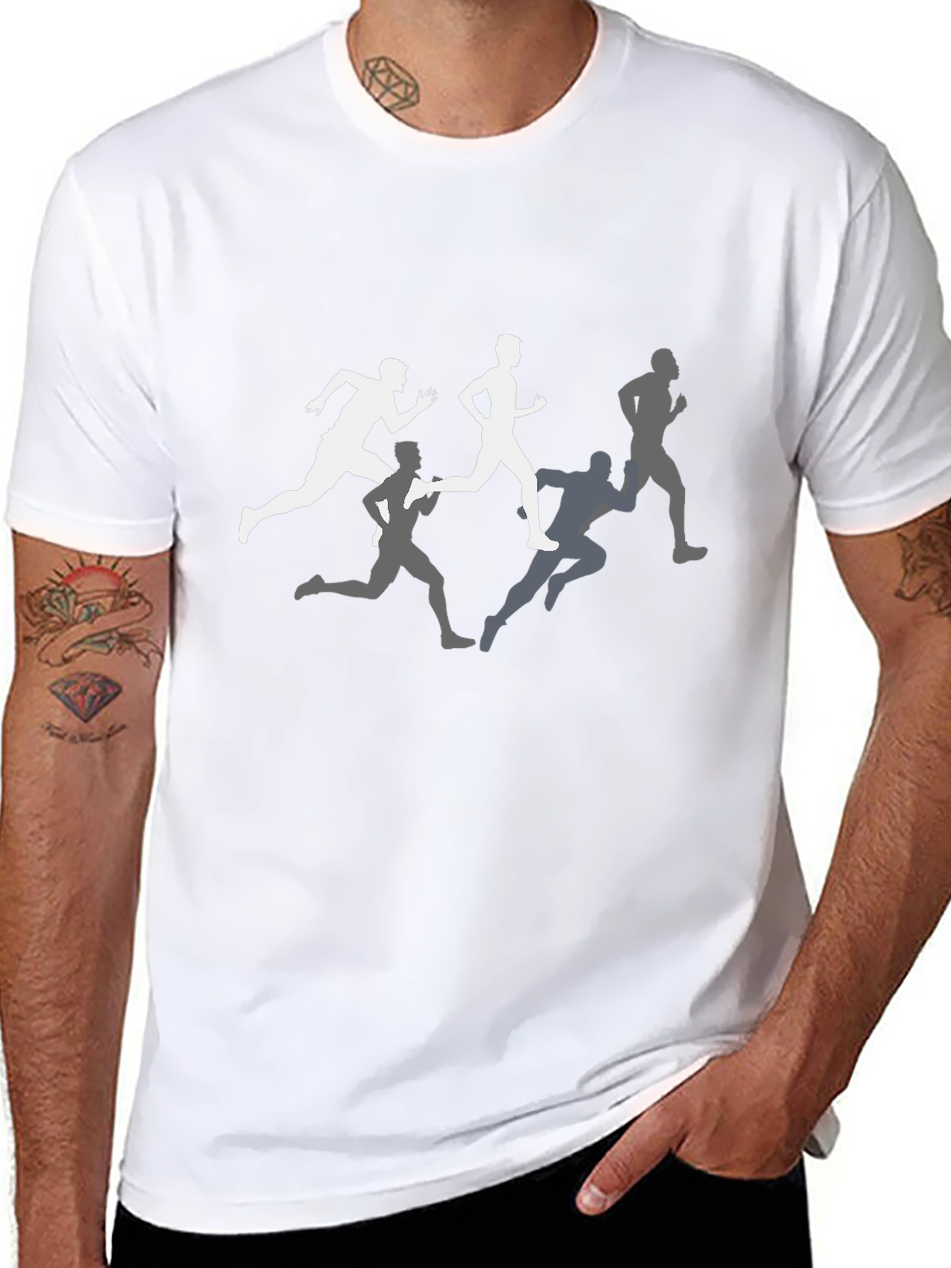 Runners Graphic Tee - Black Crew Neck Shirt