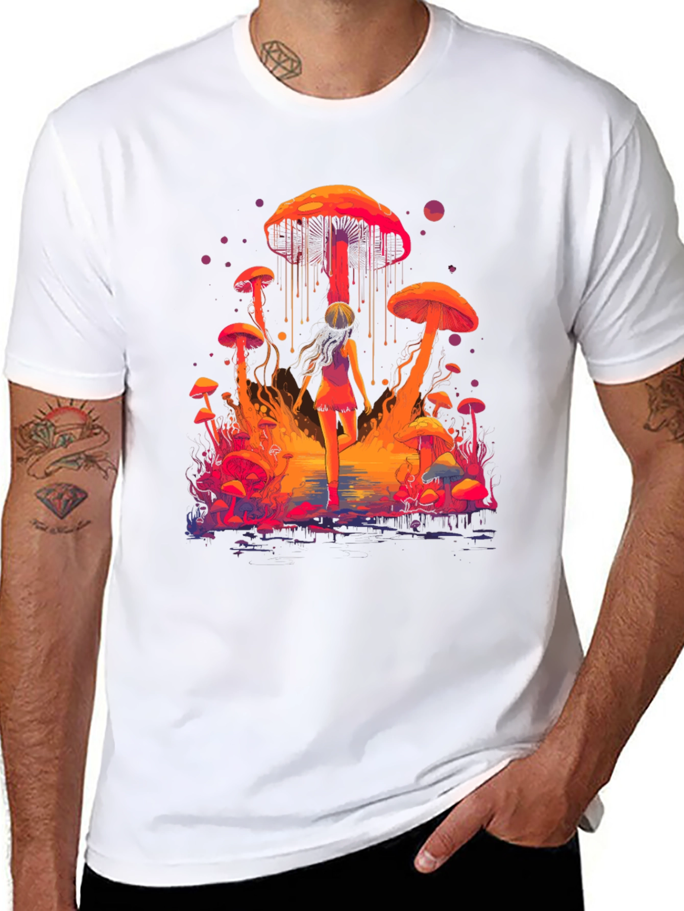 Psychedelic Mushroom T-Shirt - Vibrant Graphic Tee