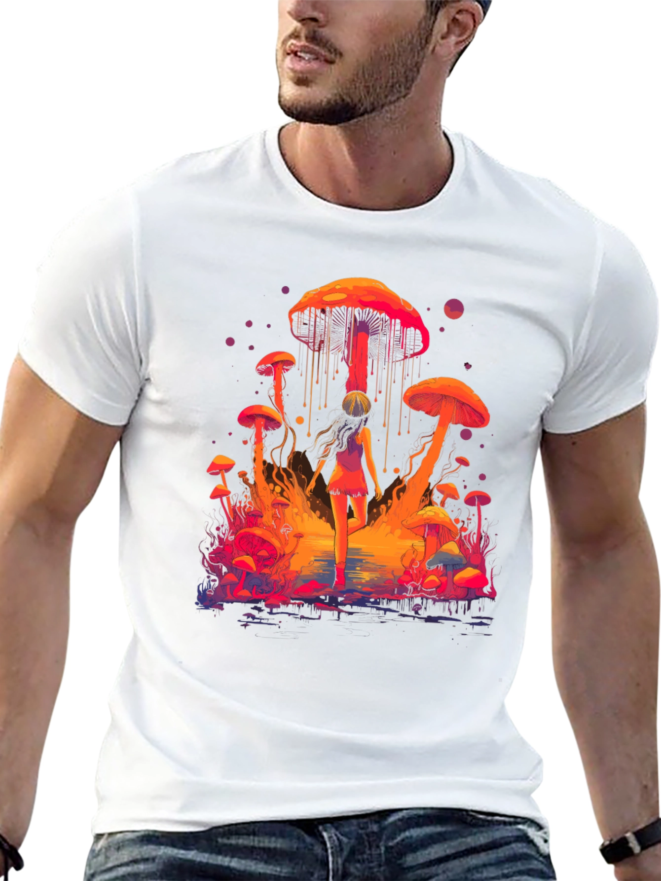 Psychedelic Mushroom T-Shirt - Vibrant Graphic Tee