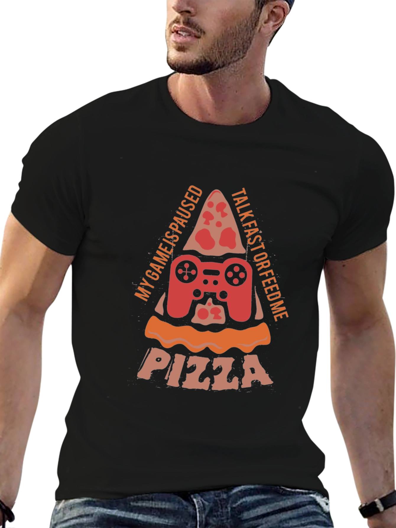 Gamer Pizza T-Shirt - My Game is Paused