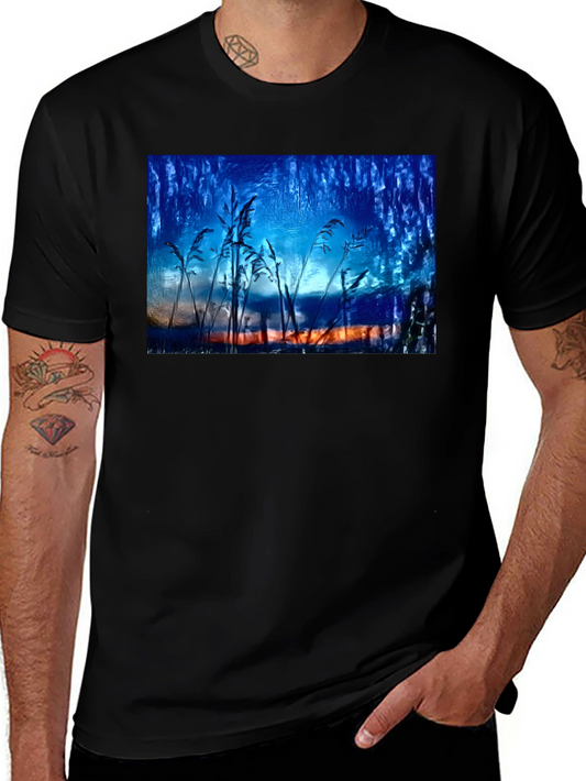 Nature Art T-Shirt - Blue Sunset Design