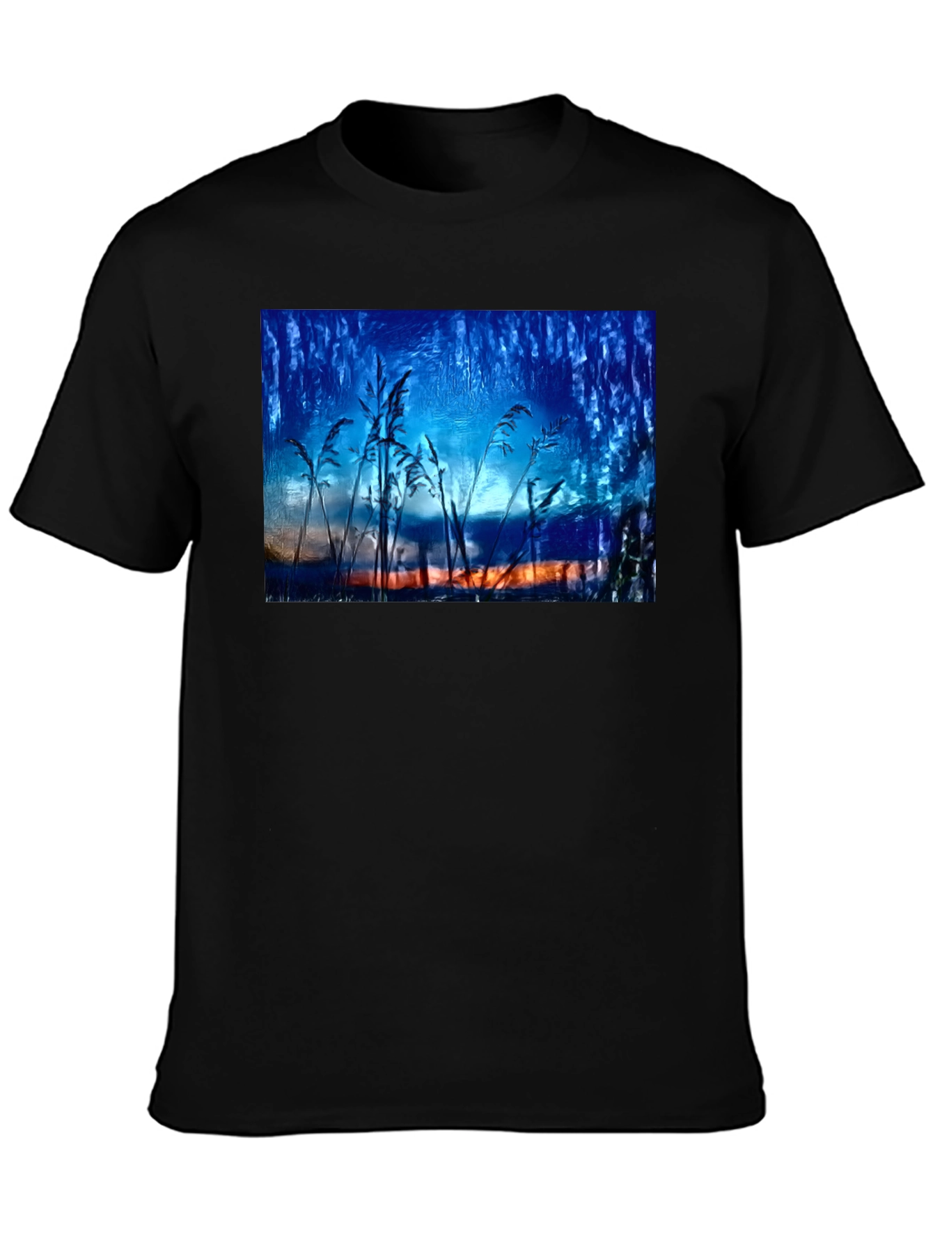 Nature Art T-Shirt - Blue Sunset Design