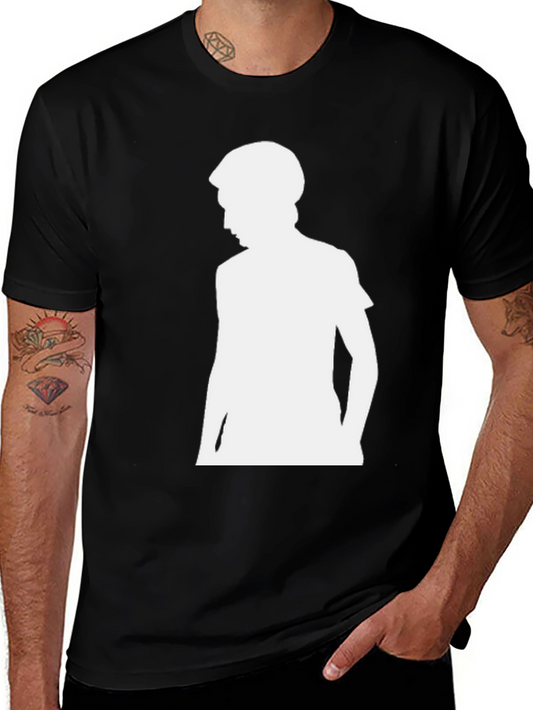 Black T-Shirt with White Silhouette Design
