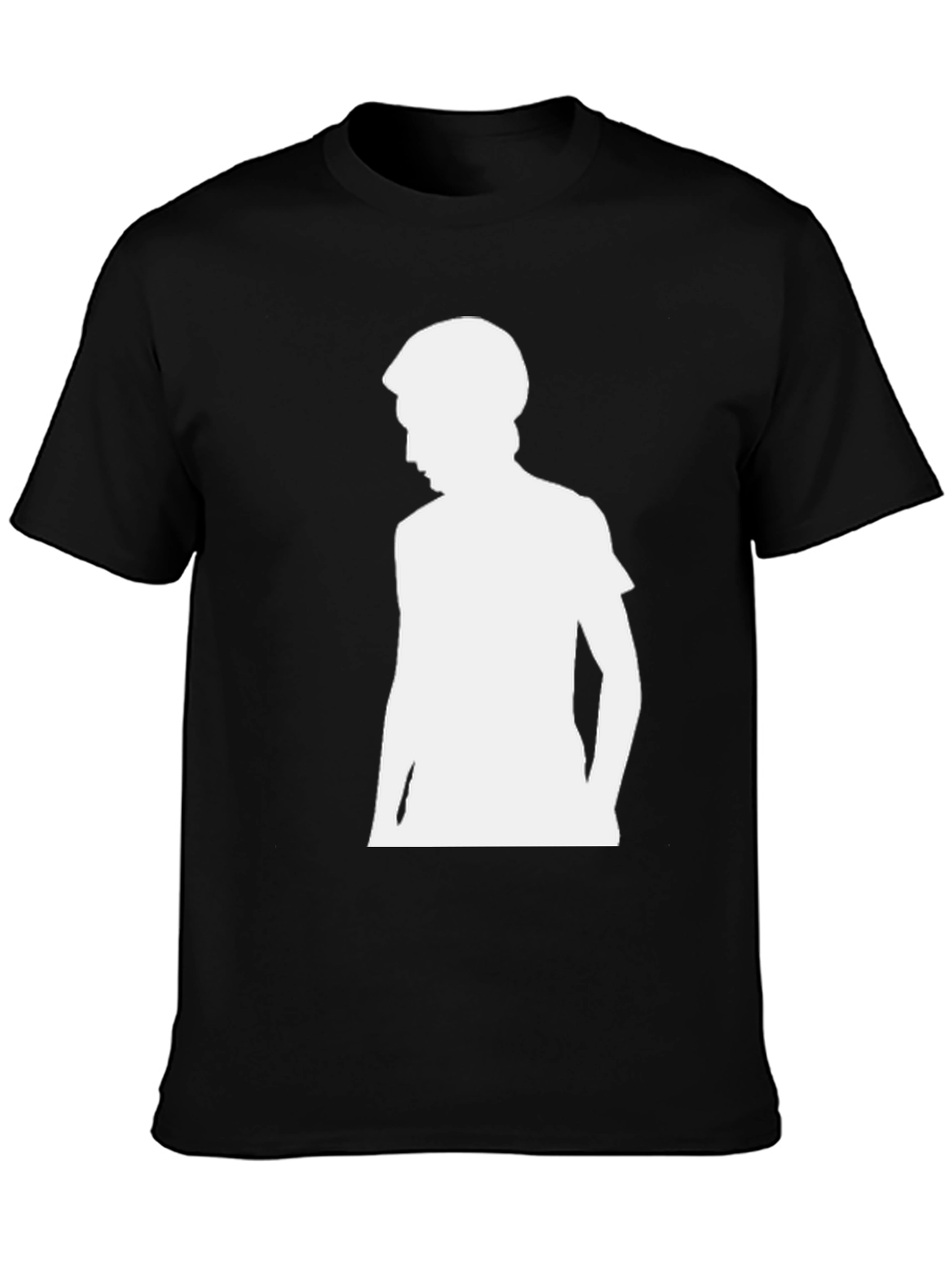 Black T-Shirt with White Silhouette Design