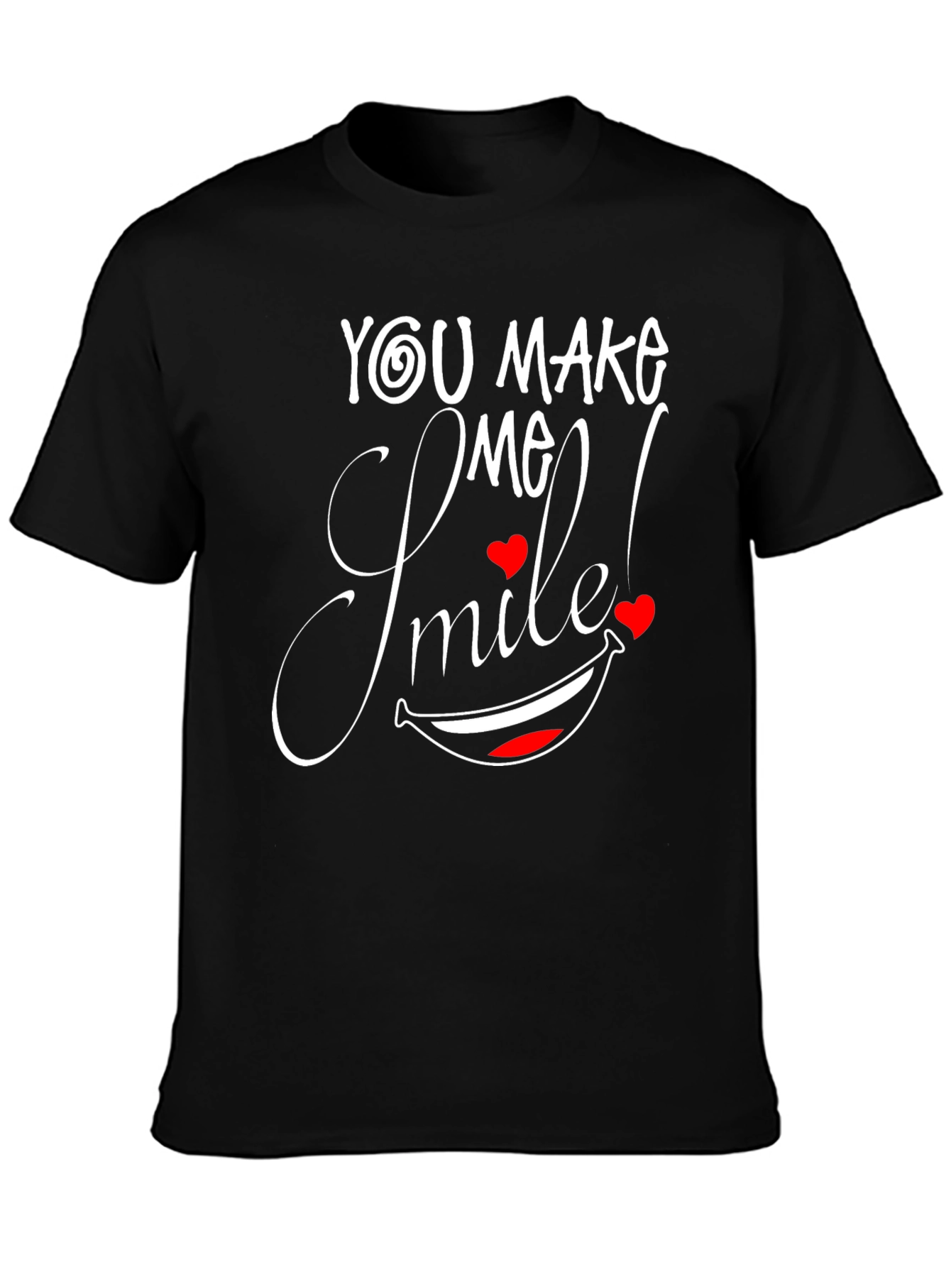 You Make Me Smile Black Graphic Tee