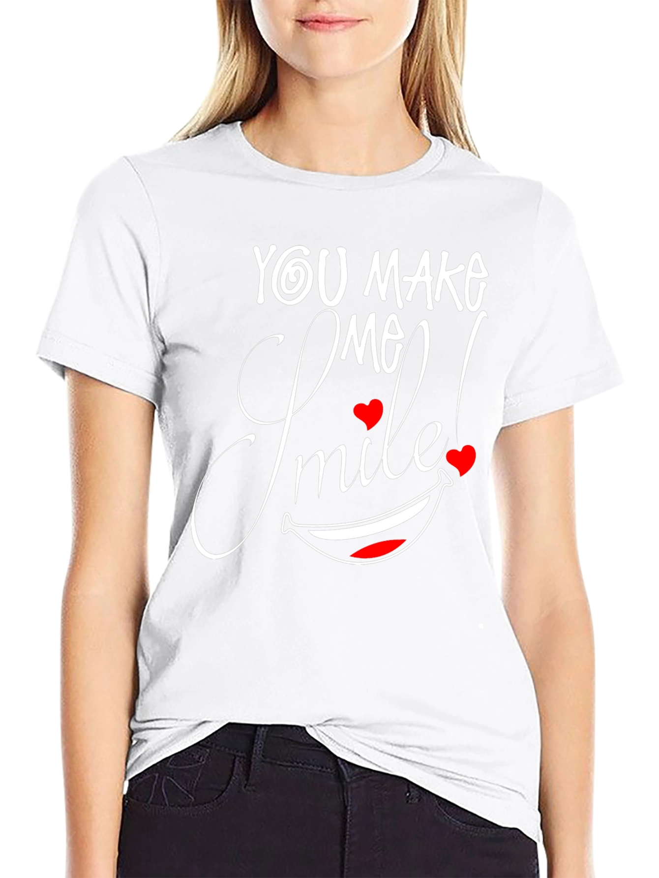 You Make Me Smile Black Graphic Tee