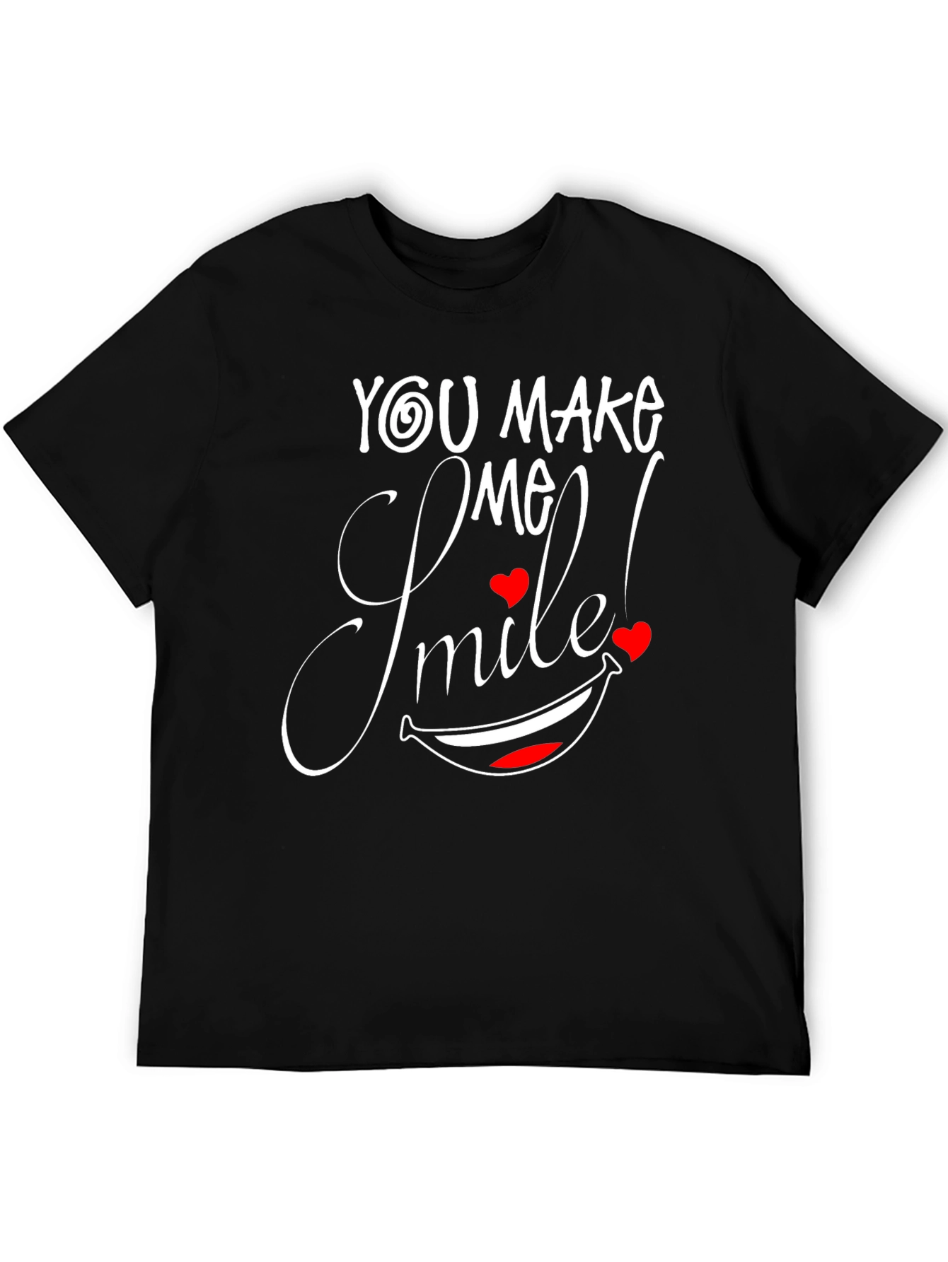 You Make Me Smile Black Graphic Tee