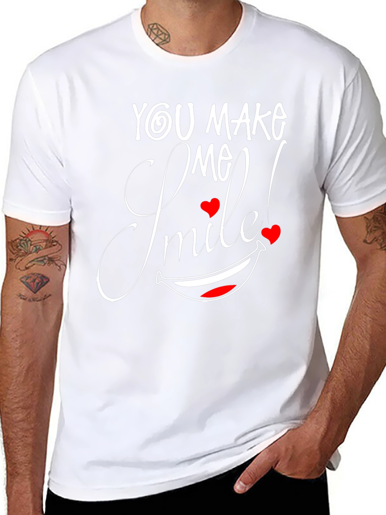 You Make Me Smile Black Graphic Tee
