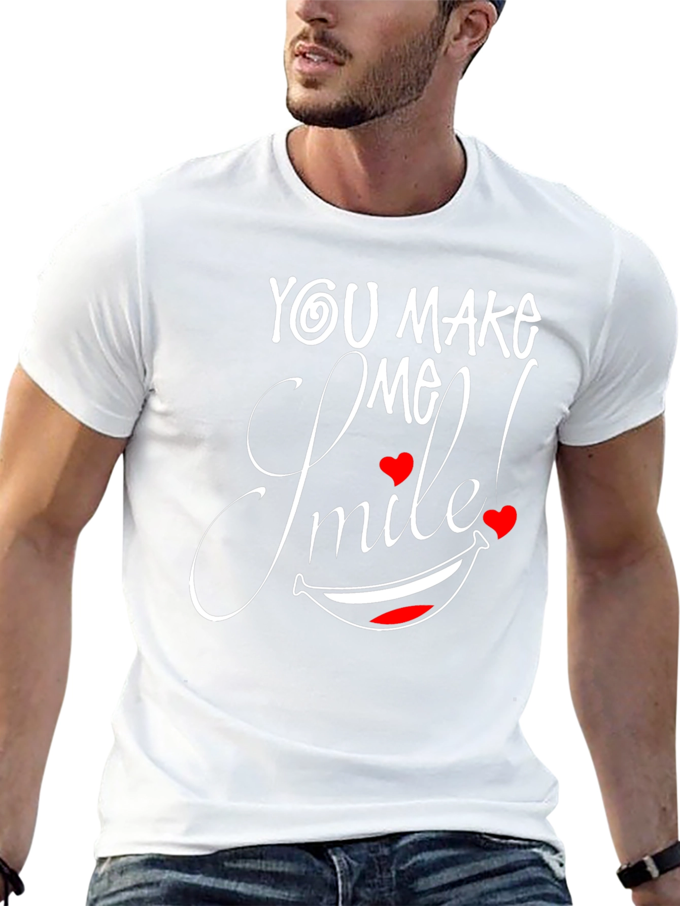 You Make Me Smile Black Graphic Tee