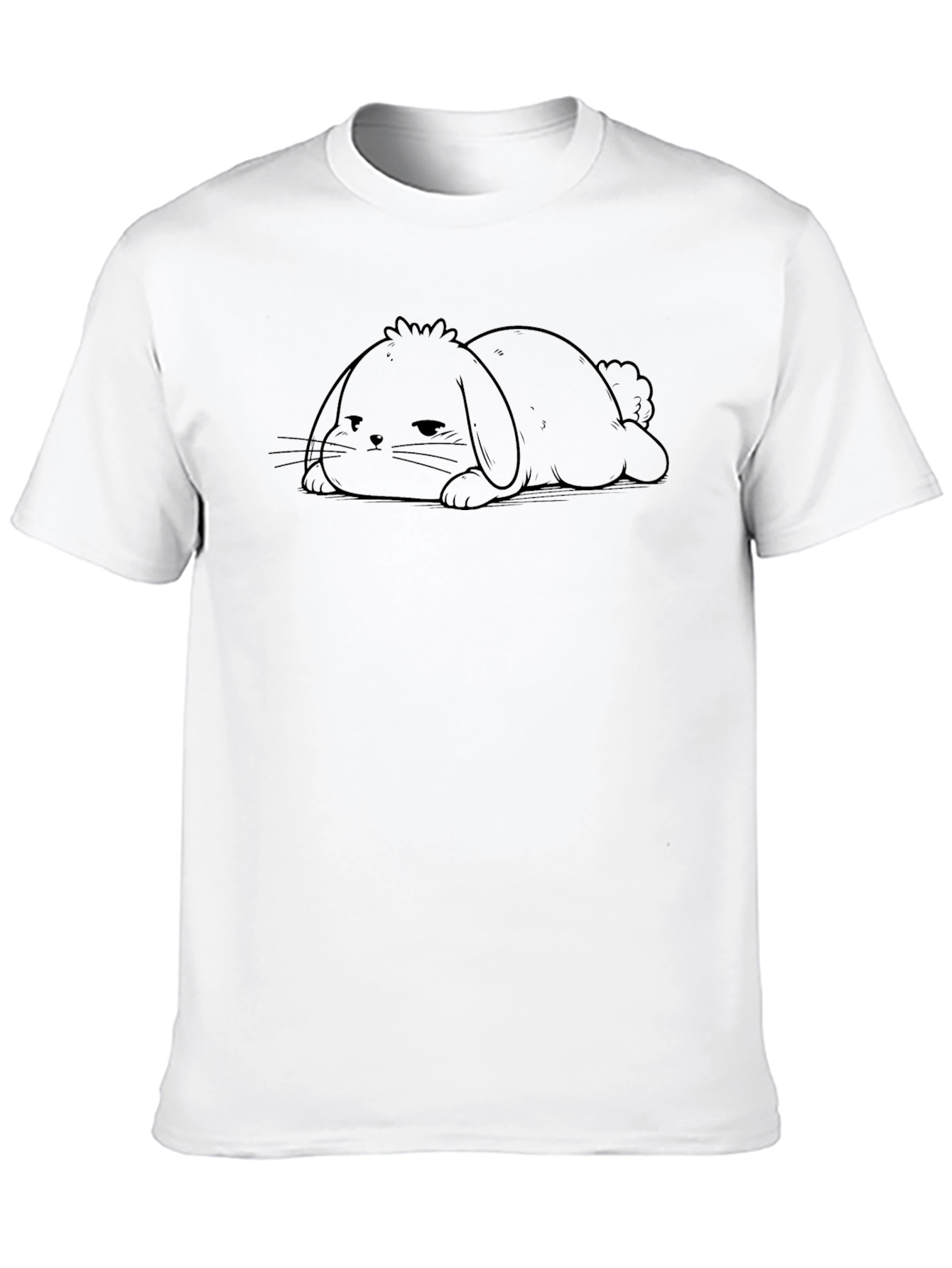 Relaxed Bunny Graphic Tee - Soft Cotton Blend