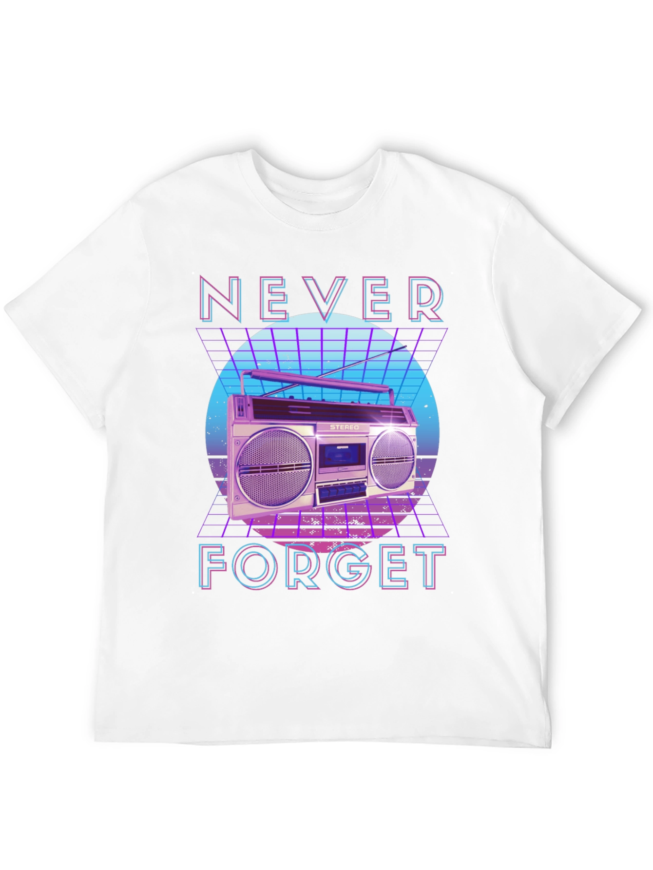 Retro 80s Boombox Never Forget Graphic Tee