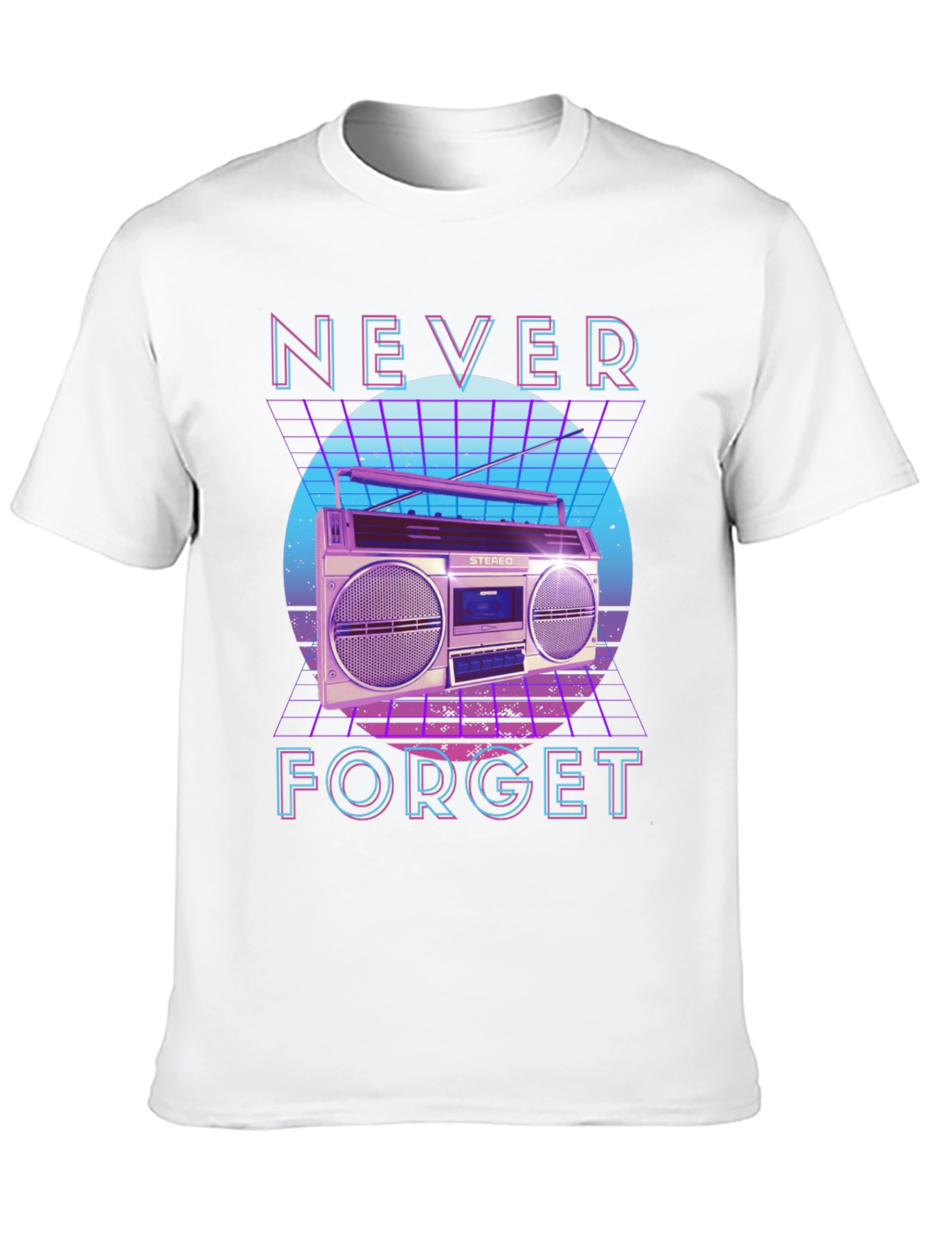 Retro 80s Boombox Never Forget Graphic Tee