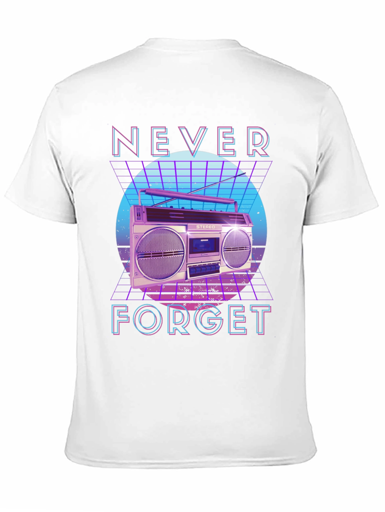 Retro 80s Boombox Never Forget Graphic Tee