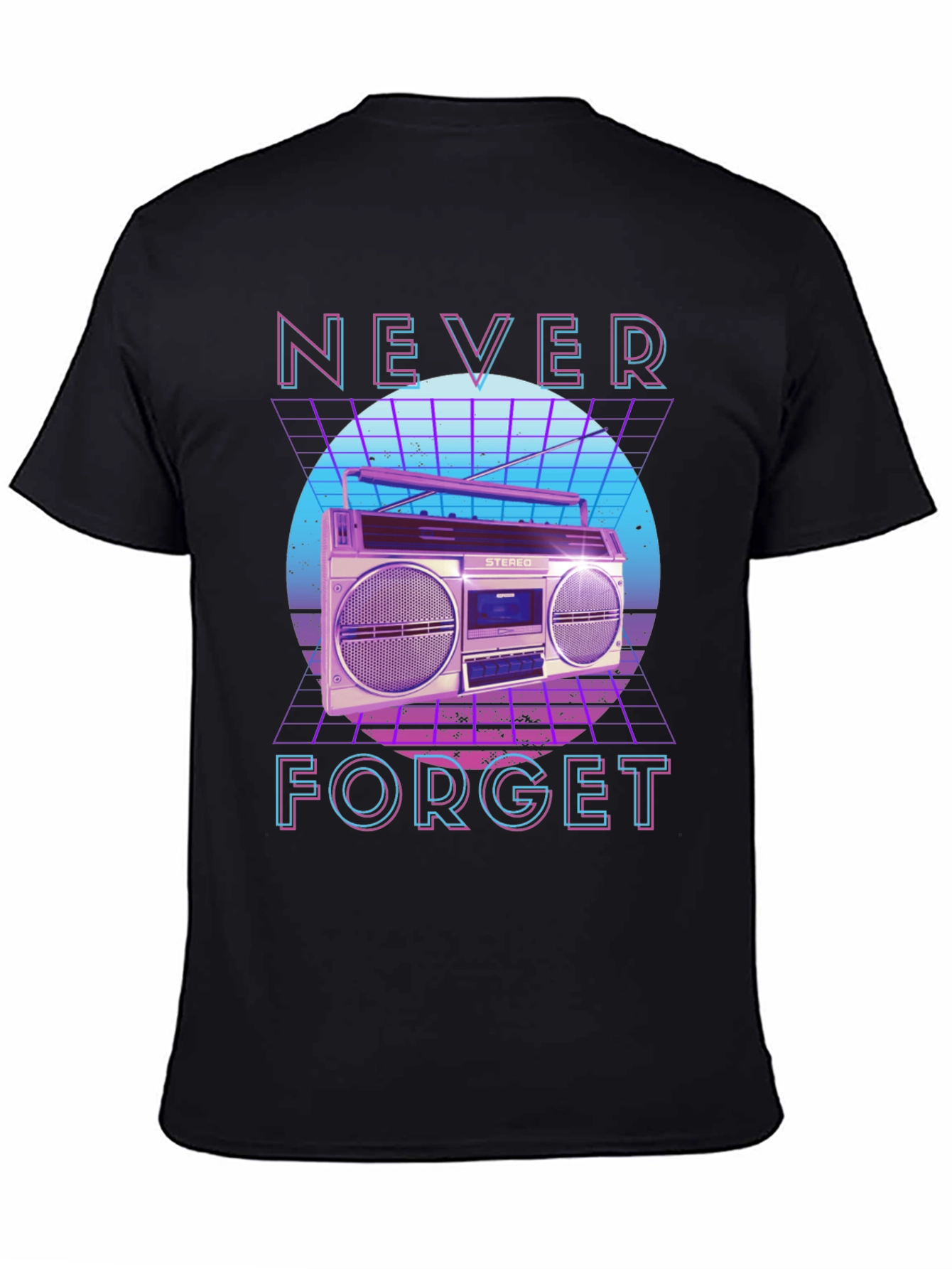 Retro 80s Boombox Never Forget Graphic Tee