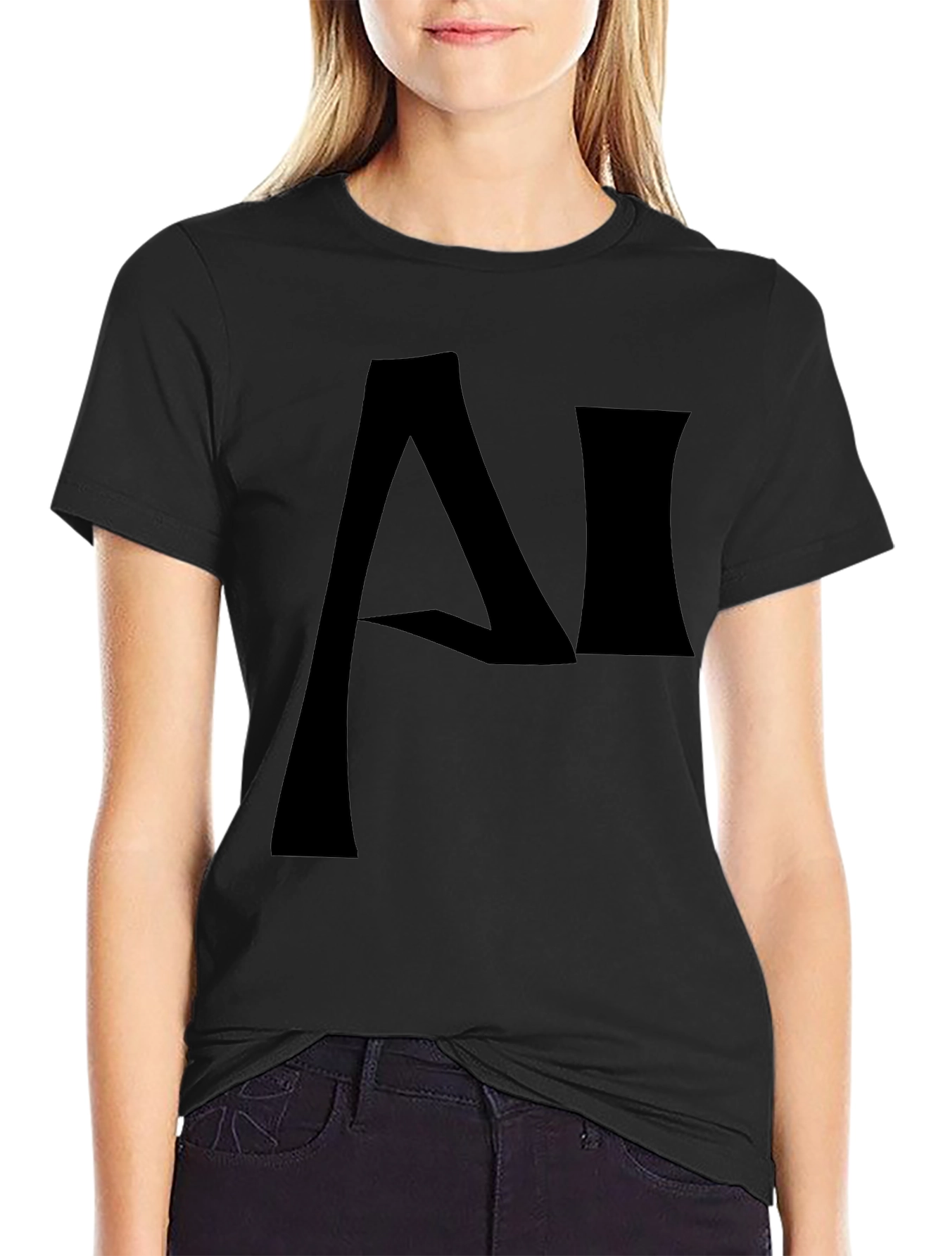 AI Logo T-Shirt - Modern Black Graphic Tee