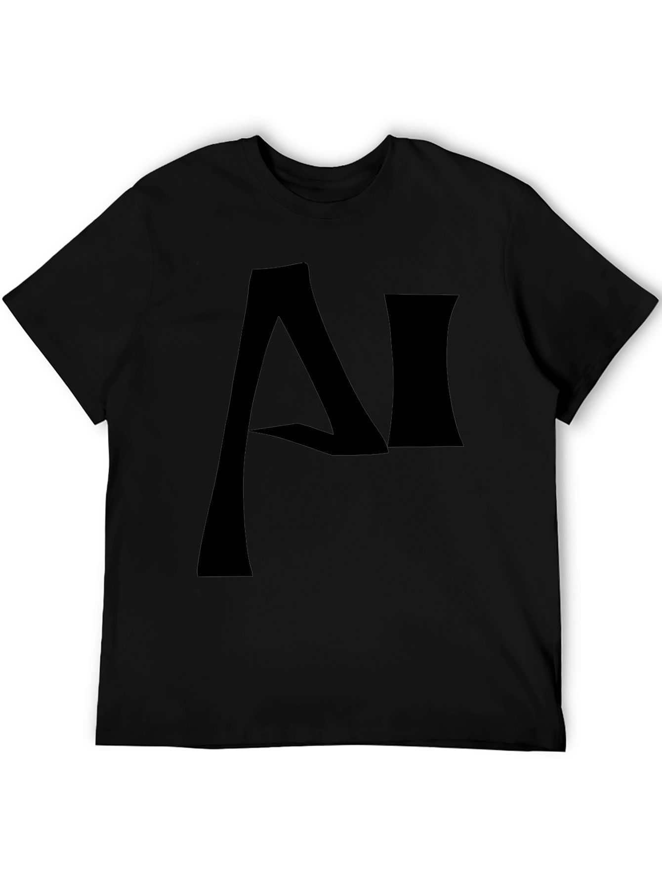 AI Logo T-Shirt - Modern Black Graphic Tee
