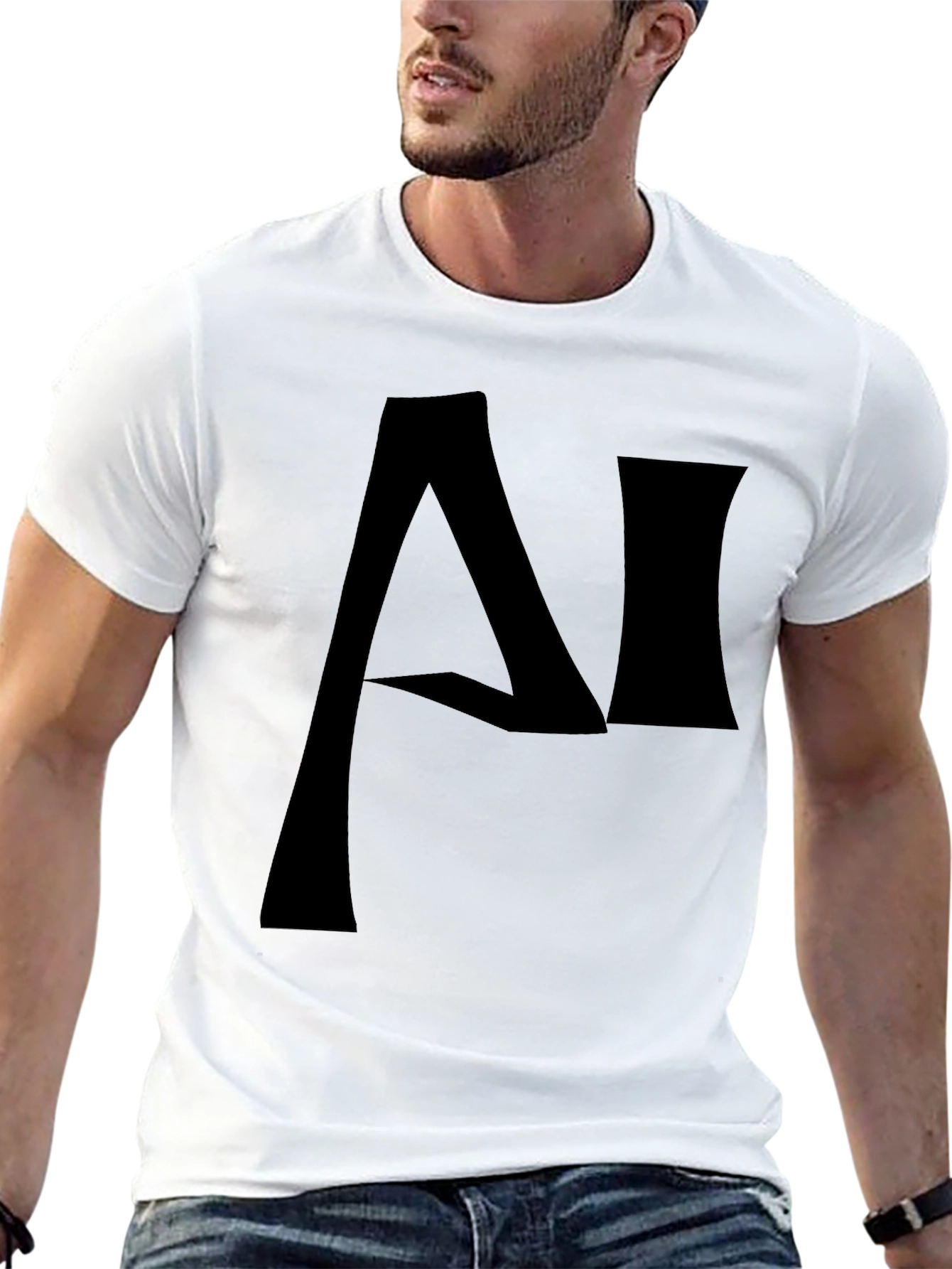 AI Logo T-Shirt - Modern Black Graphic Tee