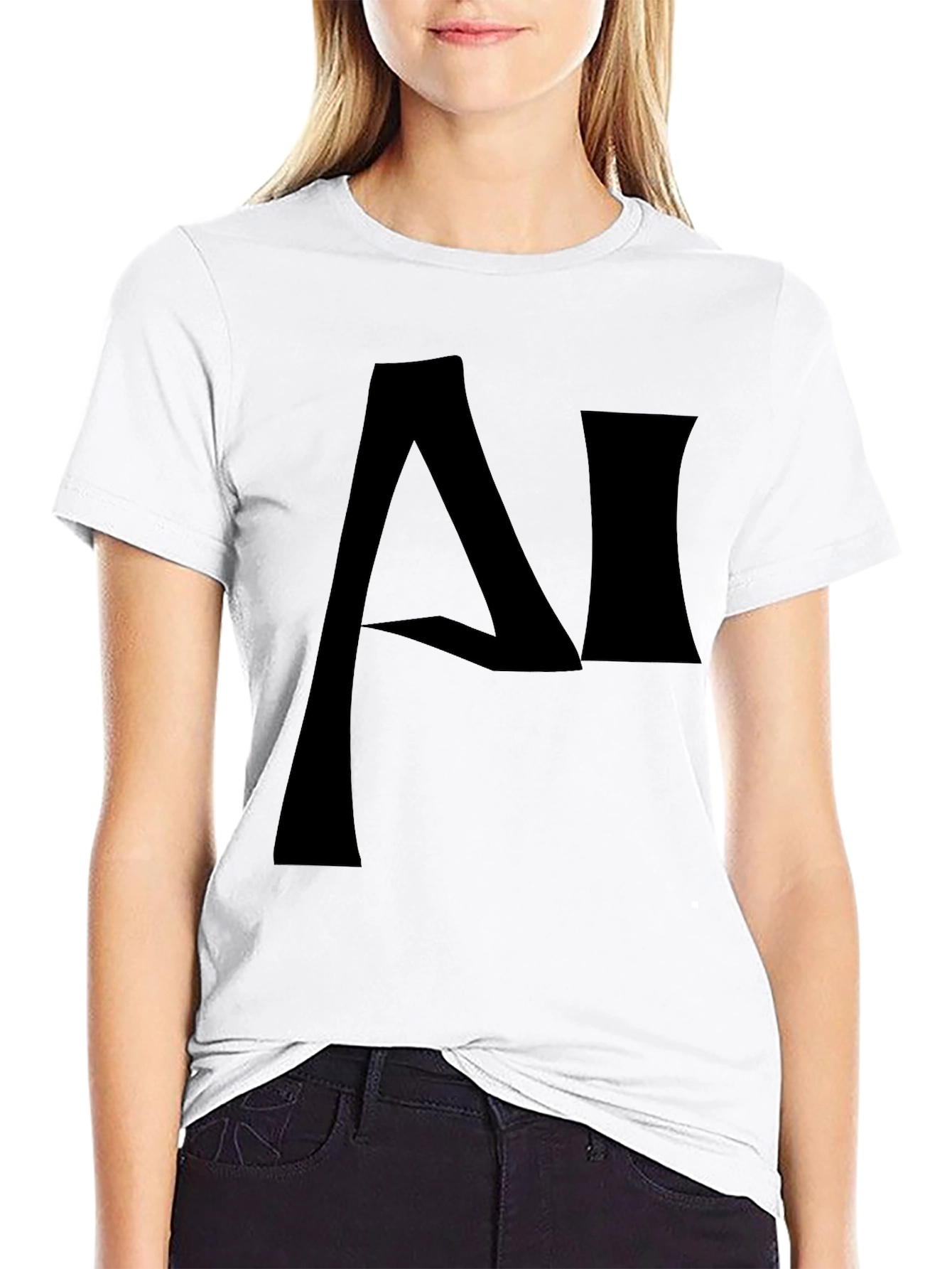 AI Logo T-Shirt - Modern Black Graphic Tee