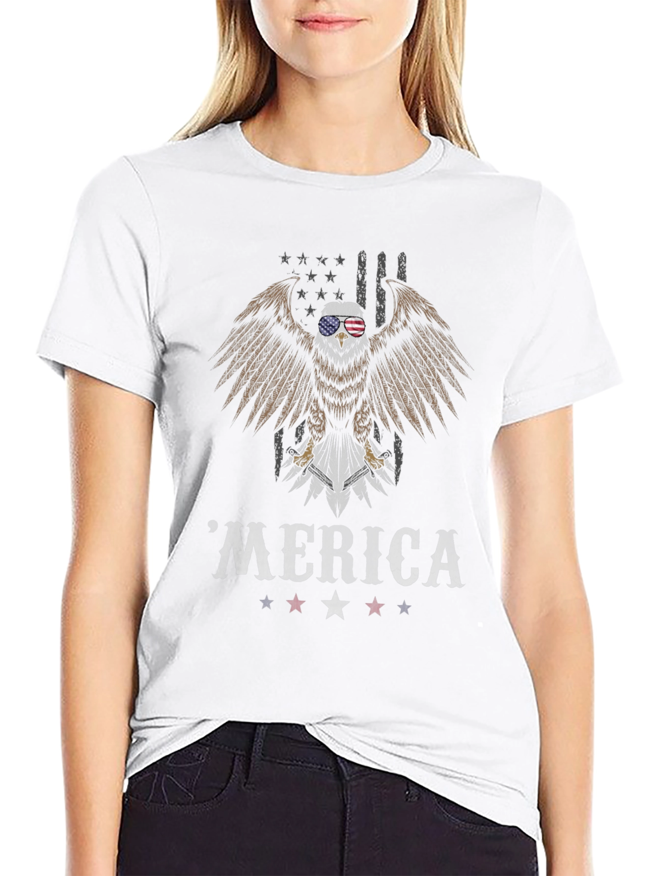 Patriotic Eagle Merica T-Shirt - American Pride