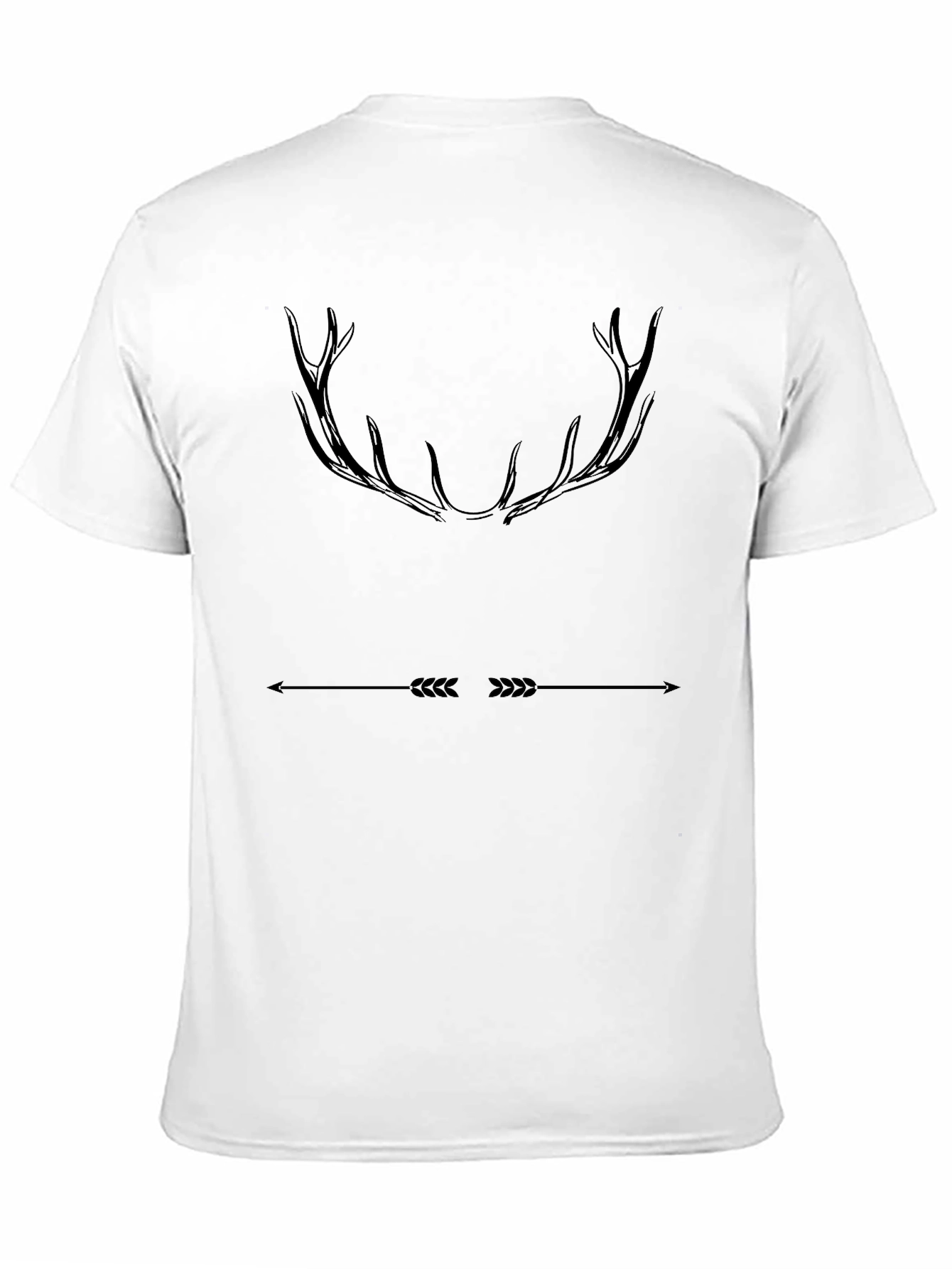 Mens Black T-Shirt Antler Arrow Graphic Tee