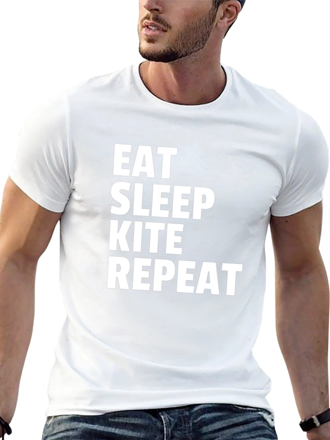 Eat Sleep Kite Repeat Graphic Tee - Kitesurfing T-Shirt