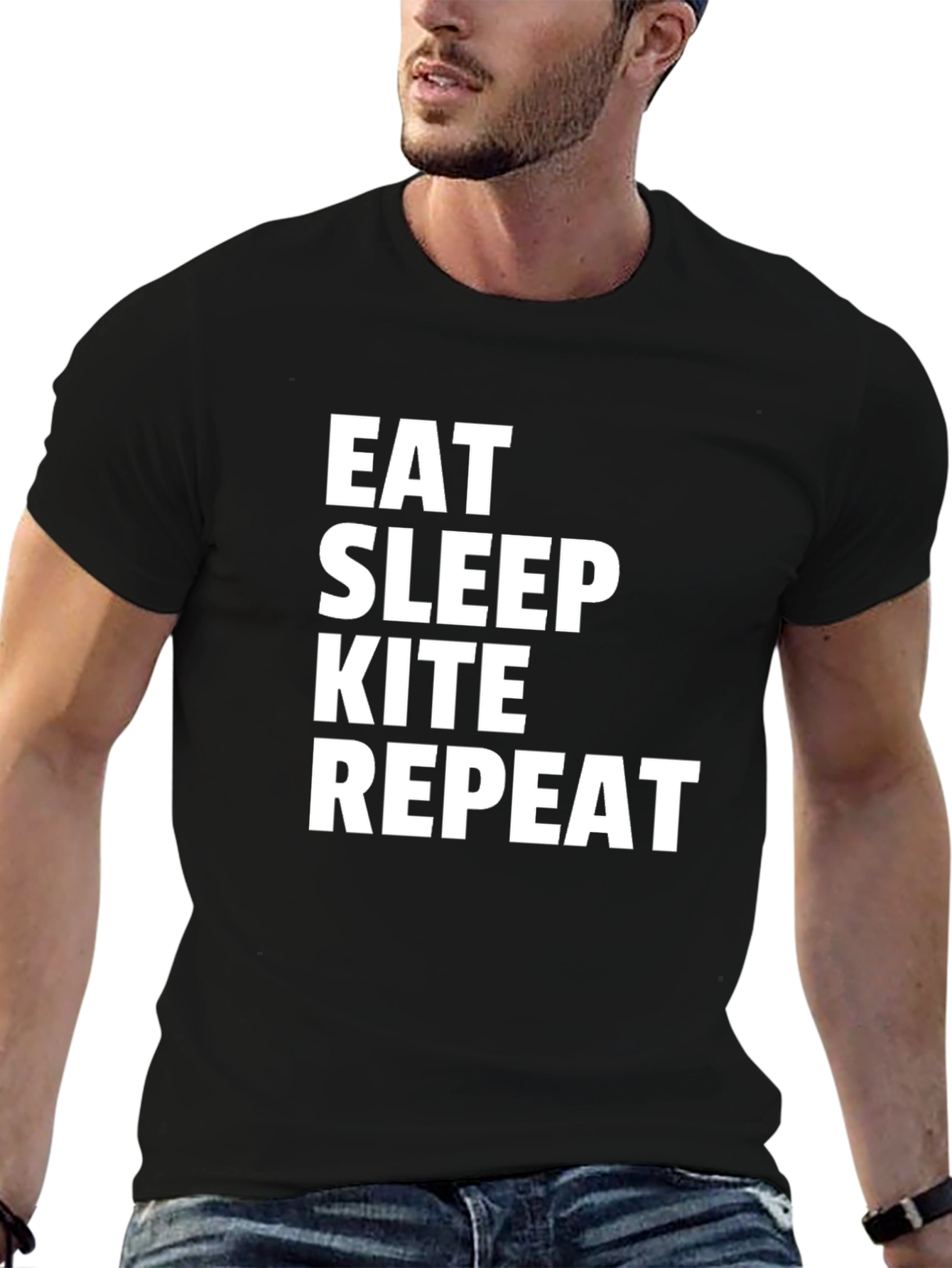 Eat Sleep Kite Repeat Graphic Tee - Kitesurfing T-Shirt