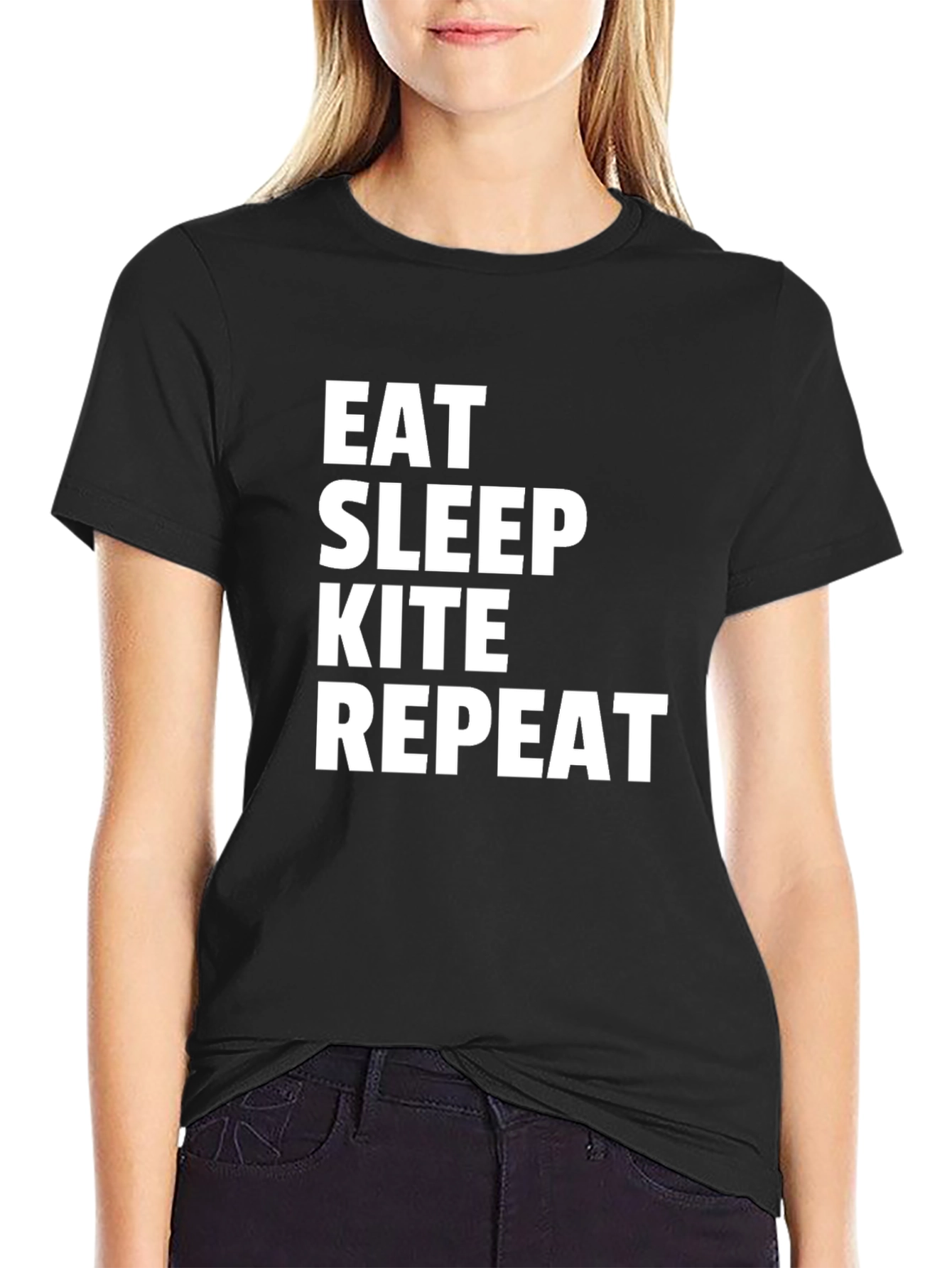 Eat Sleep Kite Repeat Graphic Tee - Kitesurfing T-Shirt