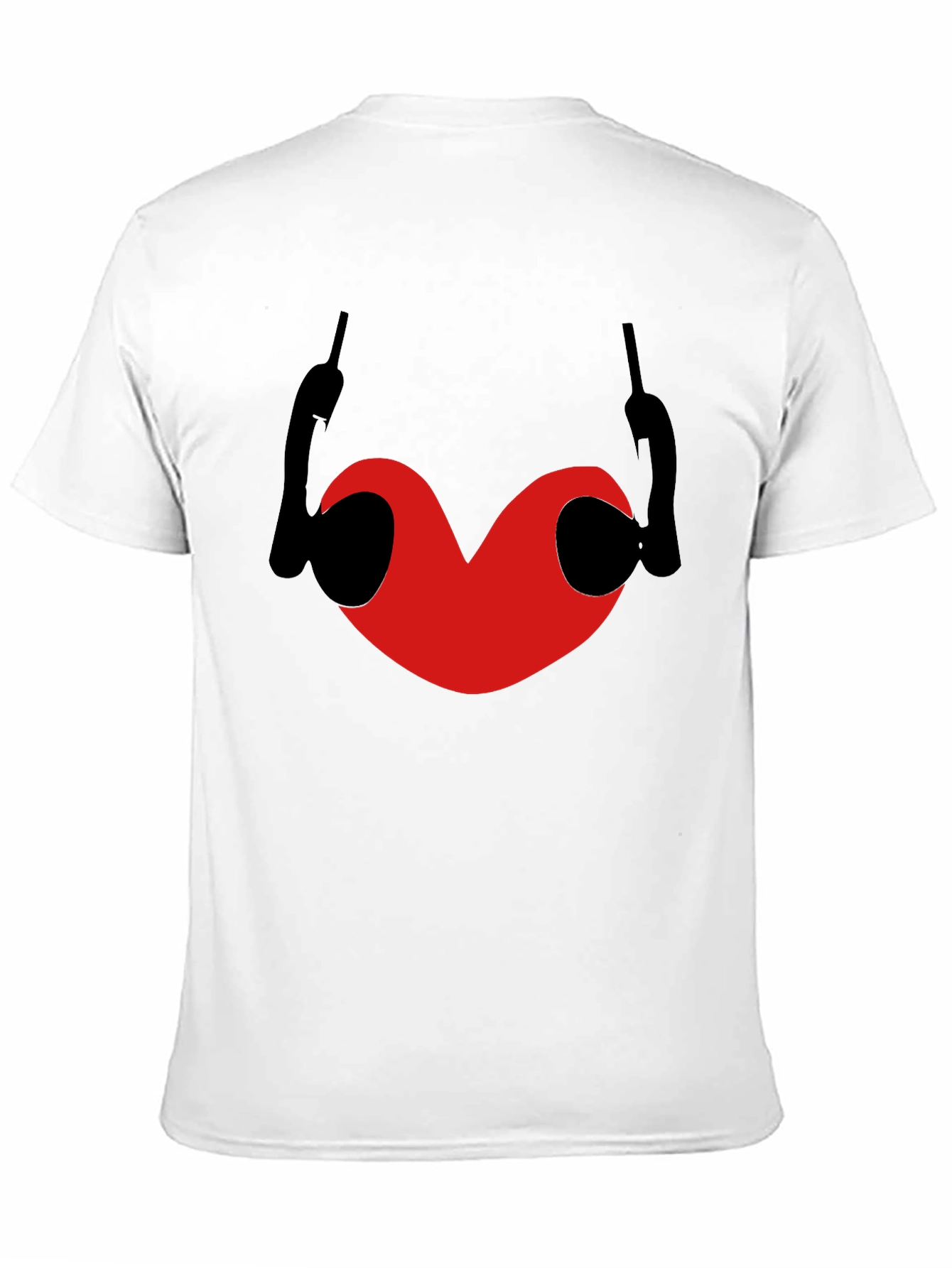 Heart & Devil Horns Graphic Black T-Shirt