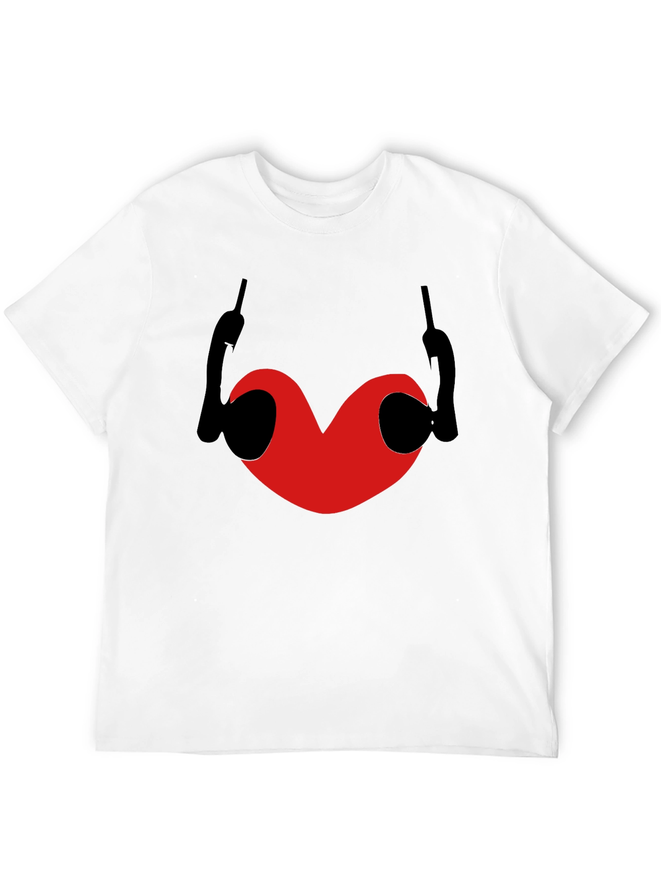 Heart & Devil Horns Graphic Black T-Shirt