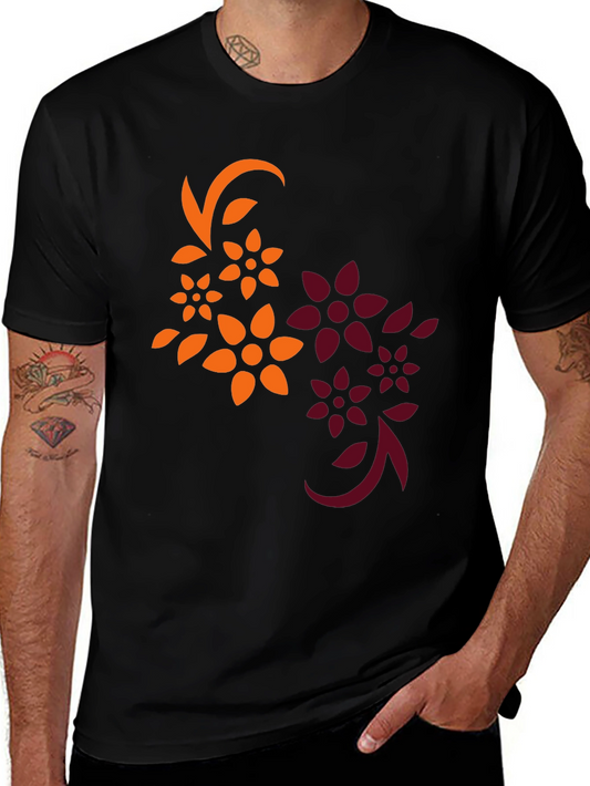 Floral Graphic Black T-Shirt
