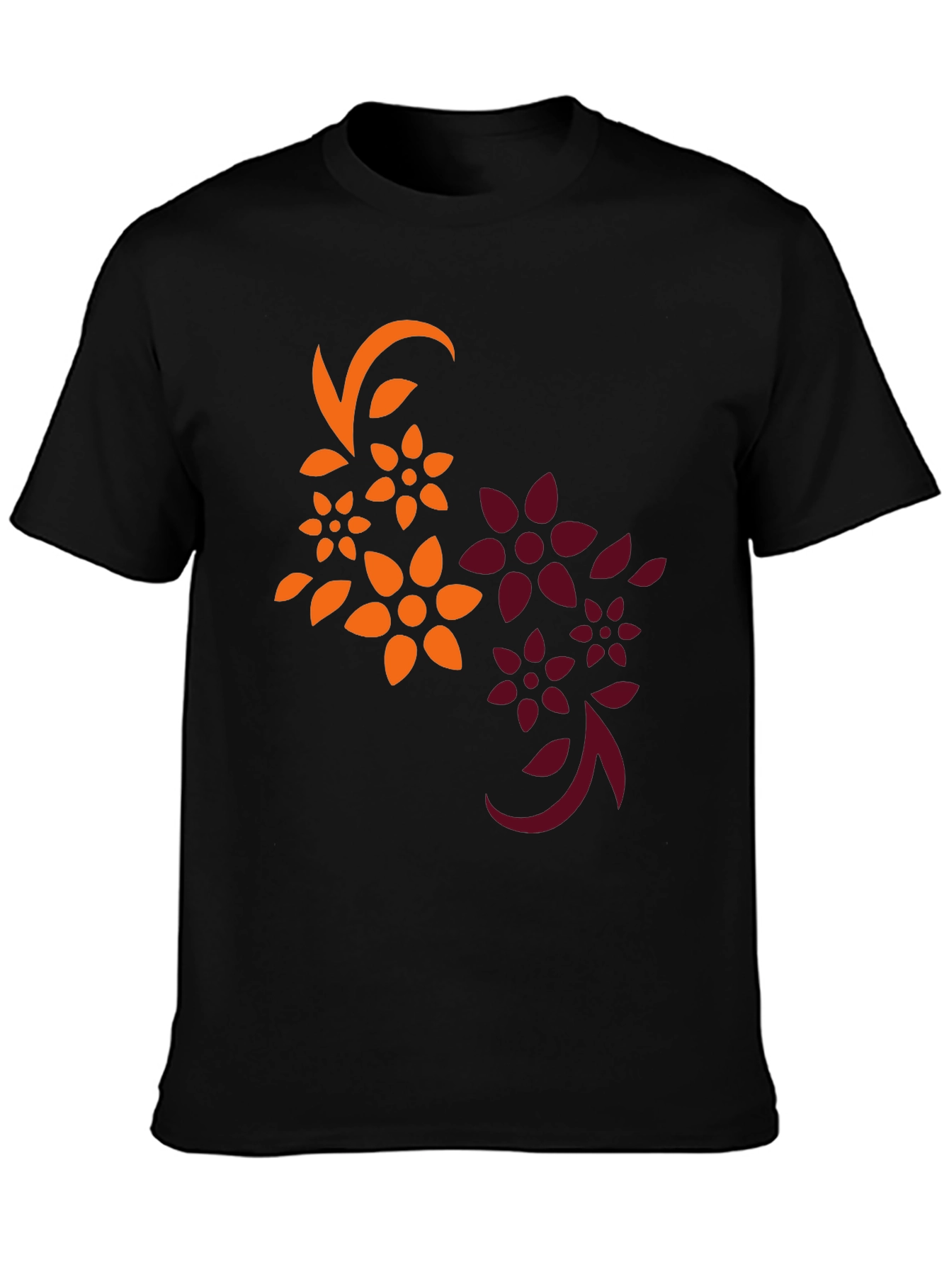 Floral Graphic Black T-Shirt