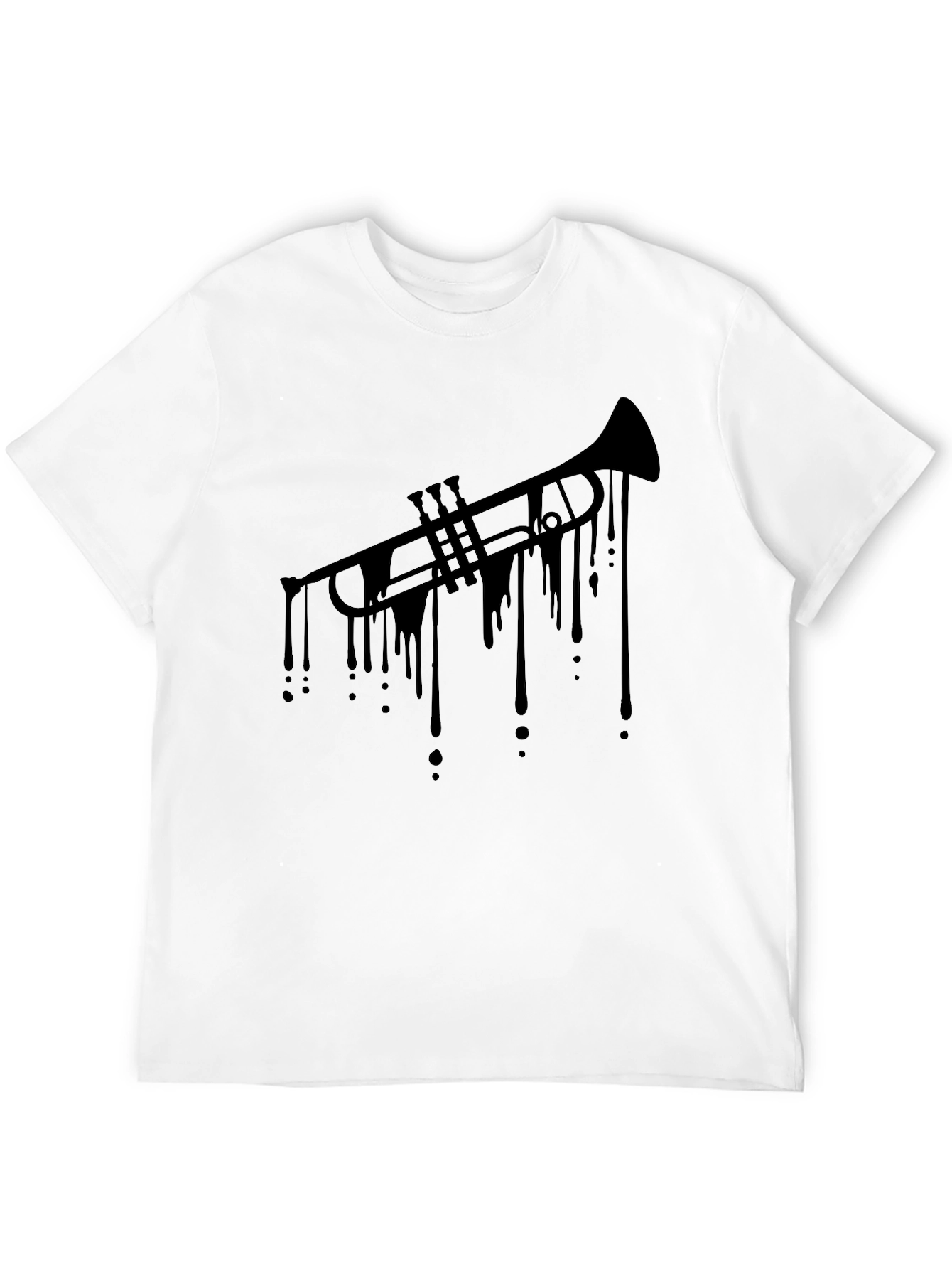 Dripping Trumpet Black T-Shirt - Cool Music Tee