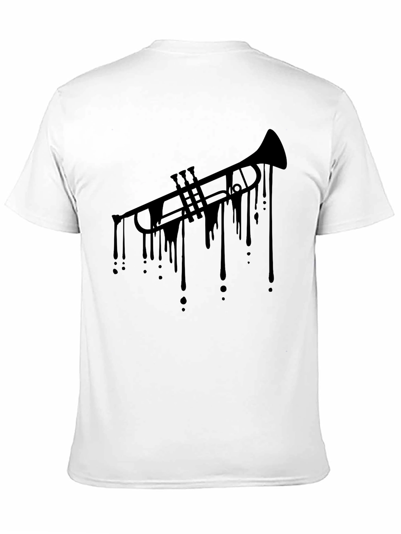 Dripping Trumpet Black T-Shirt - Cool Music Tee