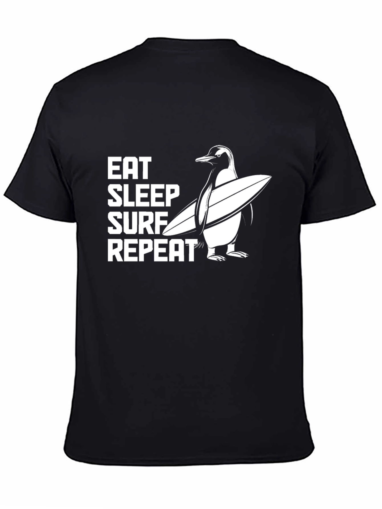 Eat Sleep Surf Repeat Penguin Graphic Tee