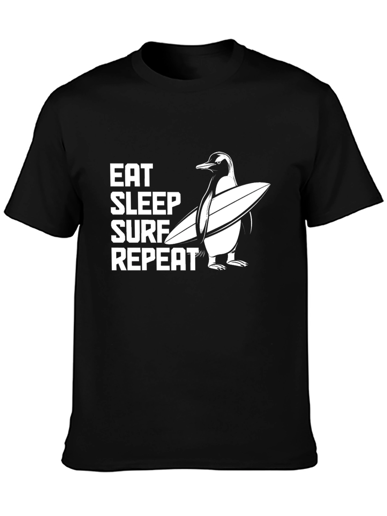 Eat Sleep Surf Repeat Penguin Graphic Tee