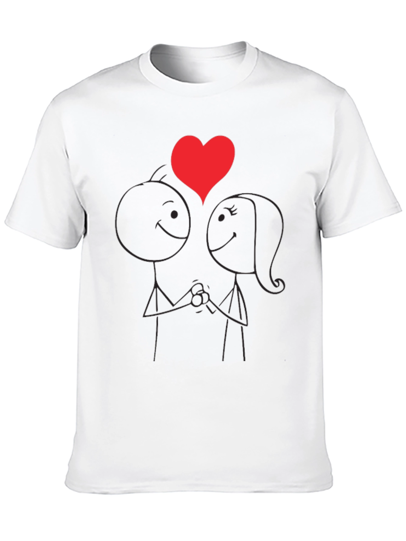 Romantic Stick Figure Couple T-Shirt