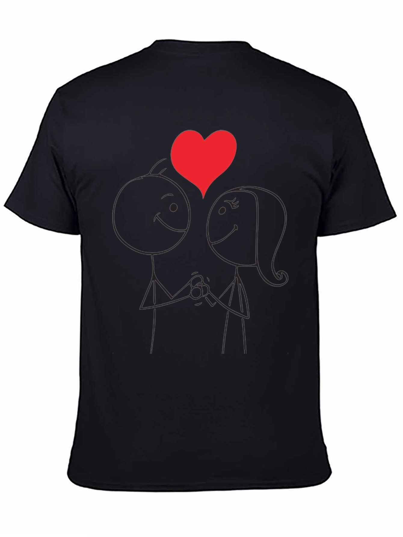 Romantic Stick Figure Couple T-Shirt