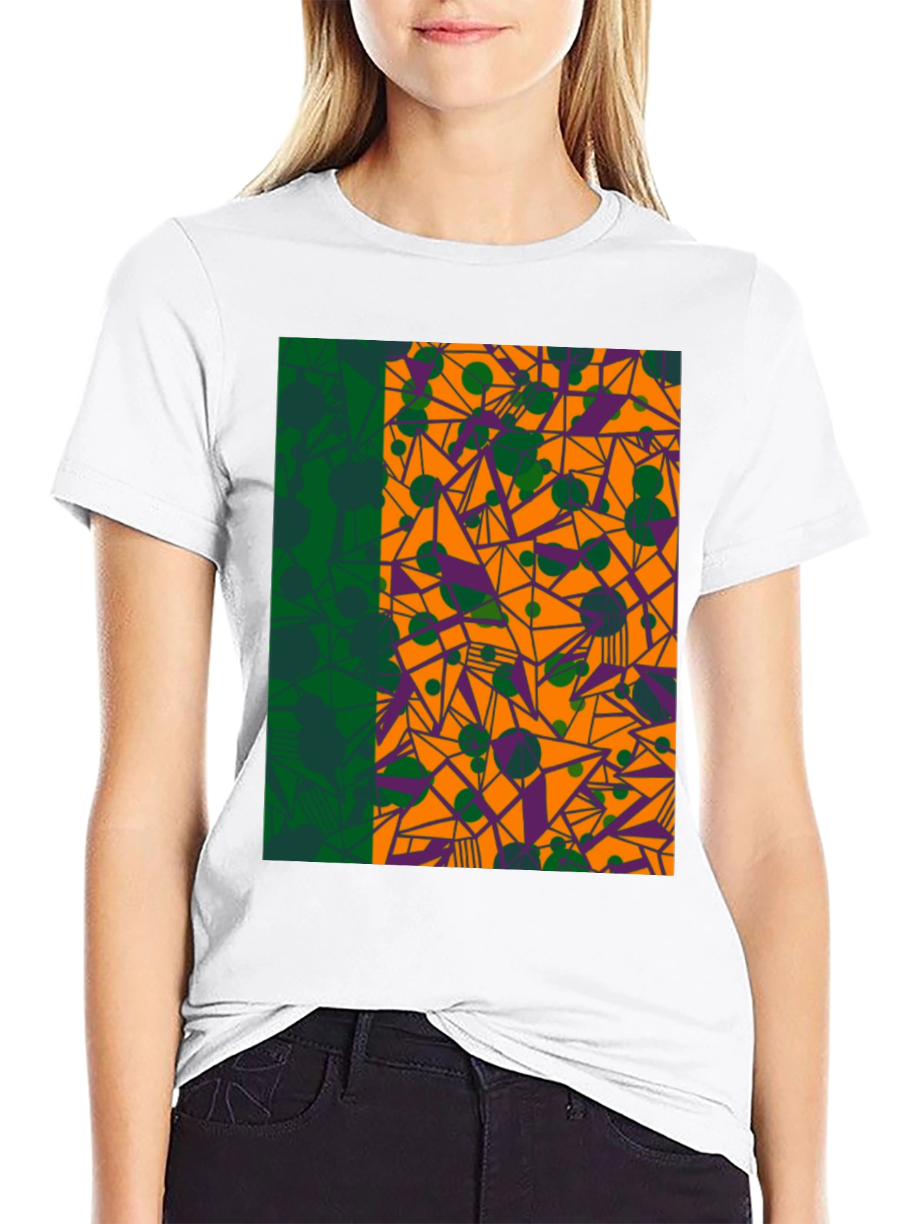 Geometric Patterned Graphic Tee