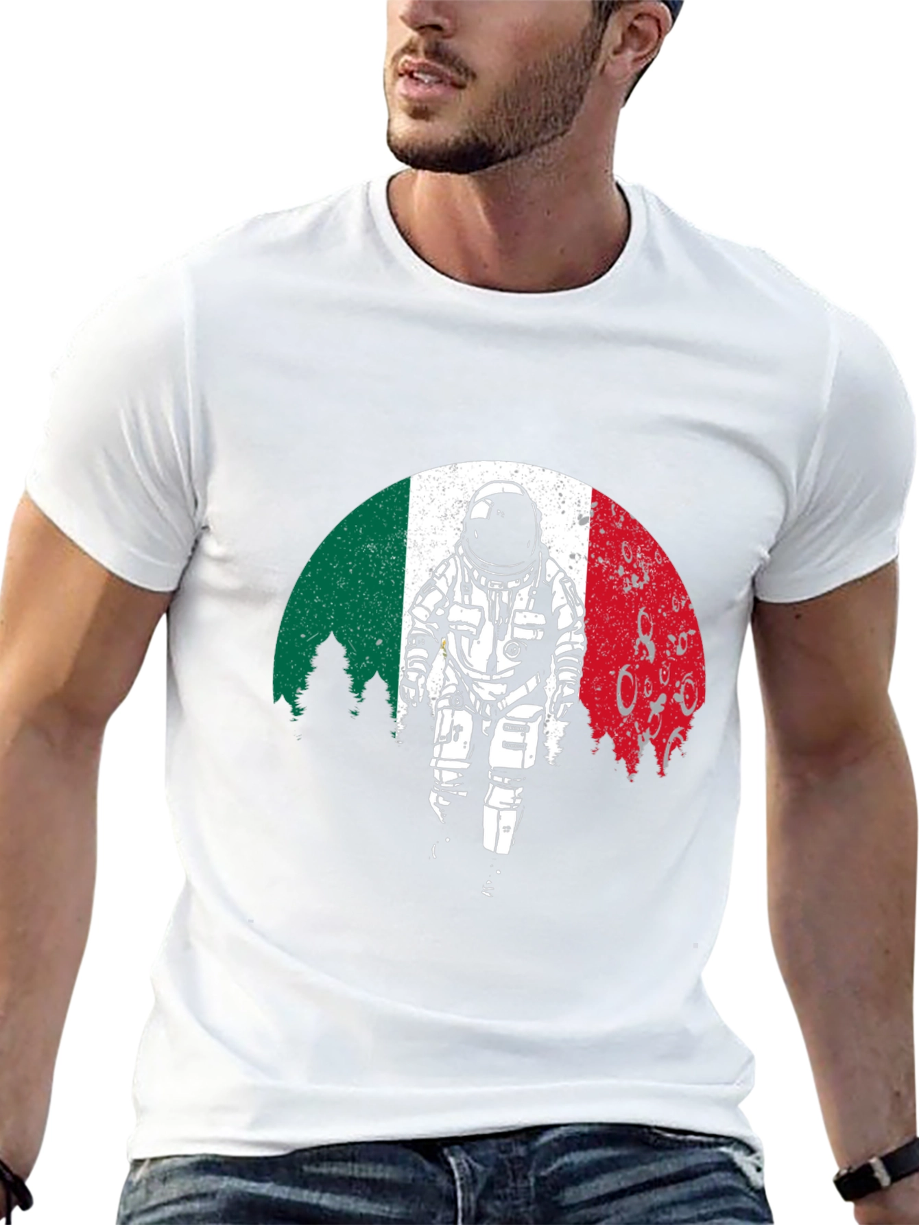 Astronaut T-Shirt: Italian Flag Design