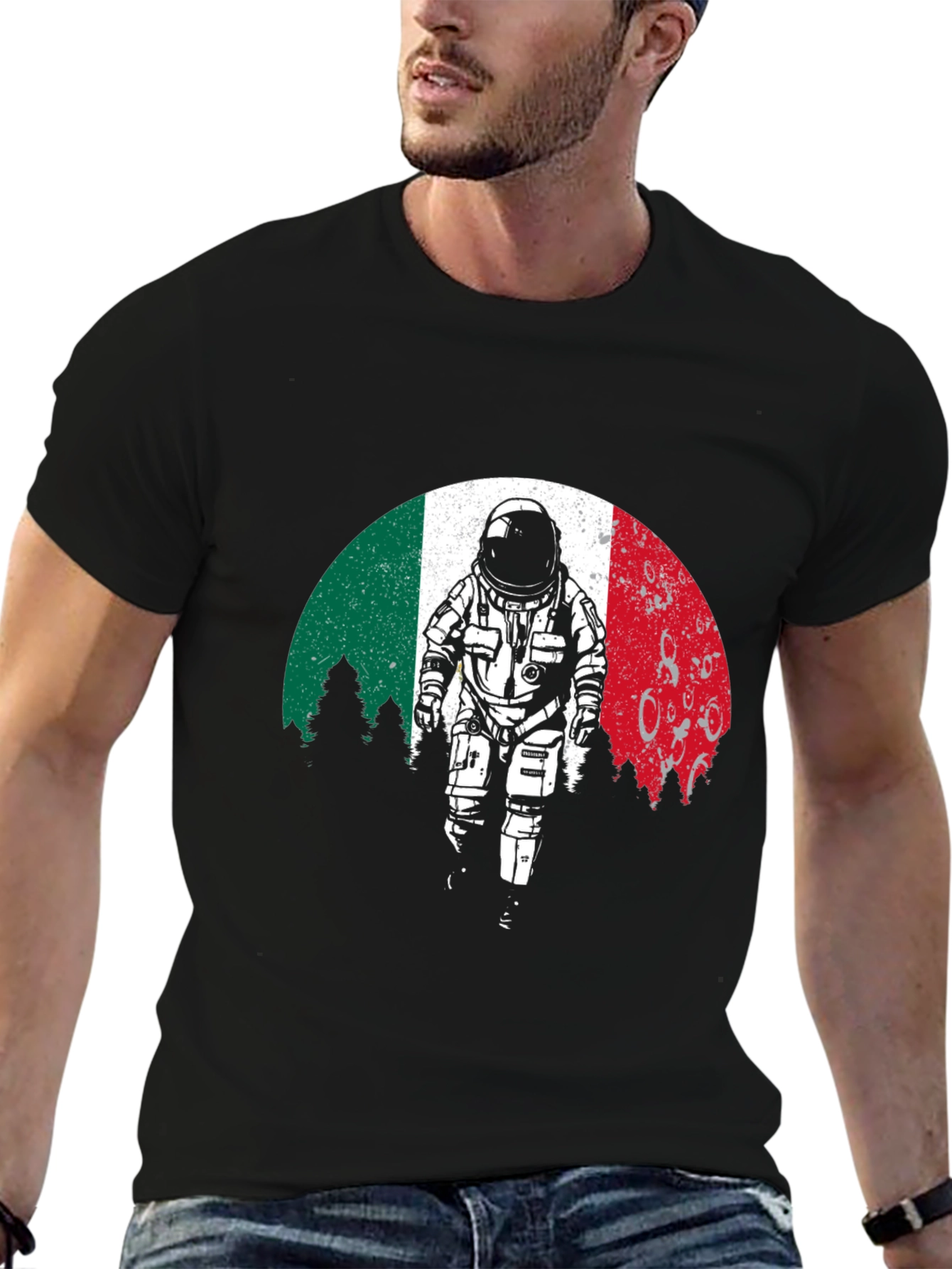 Astronaut T-Shirt: Italian Flag Design