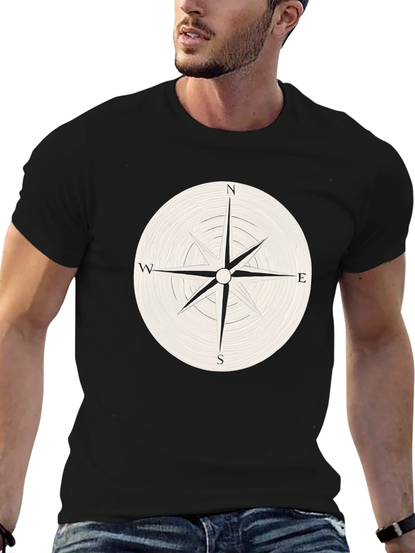 Compass Rose Graphic T-Shirt - Classic Navigator Style