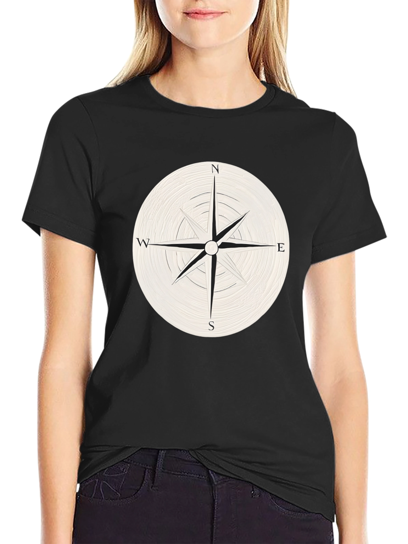 Compass Rose Graphic T-Shirt - Classic Navigator Style