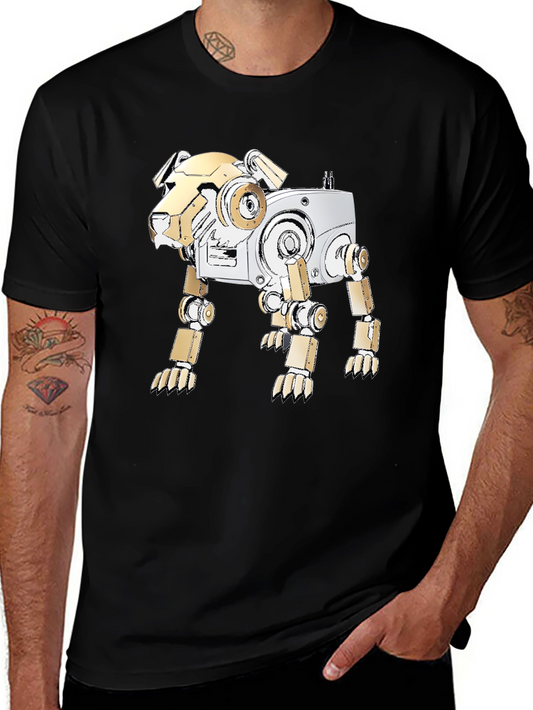 Robot Dog Graphic Tee - Stylish Sci-Fi Shirt
