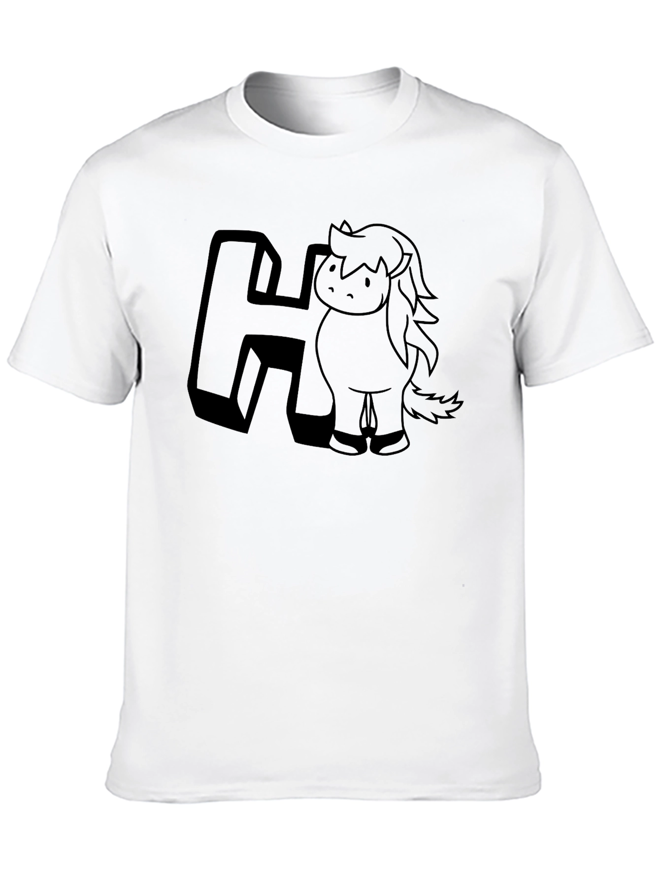 Black H Horse Graphic Tee