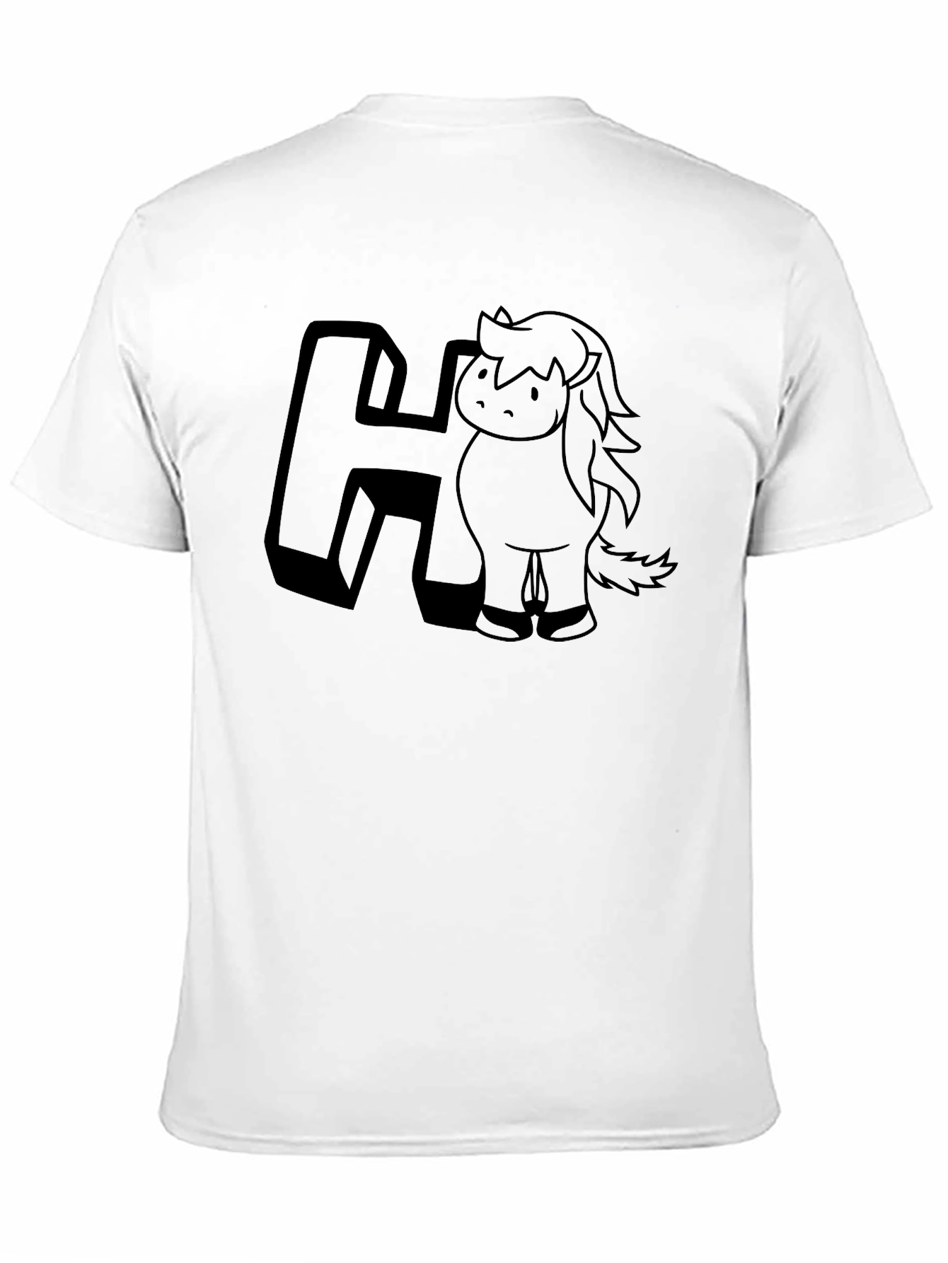 Black H Horse Graphic Tee