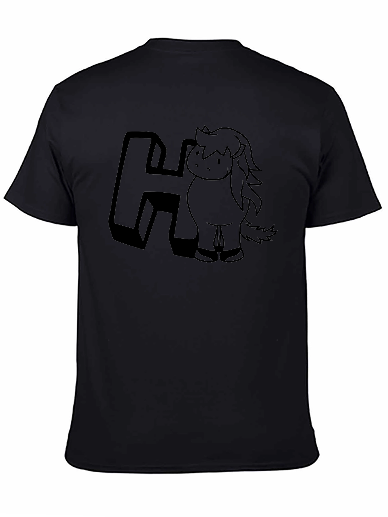 Black H Horse Graphic Tee