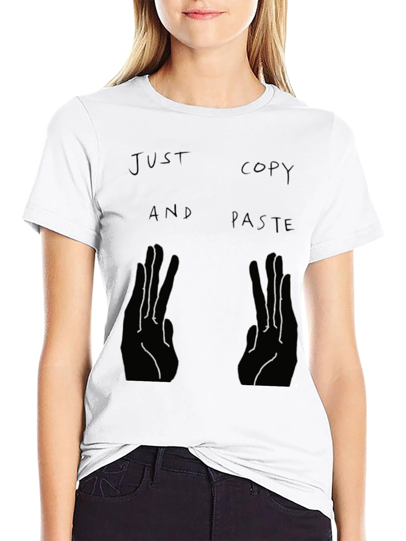 Just Copy and Paste Mens Black Graphic Tee