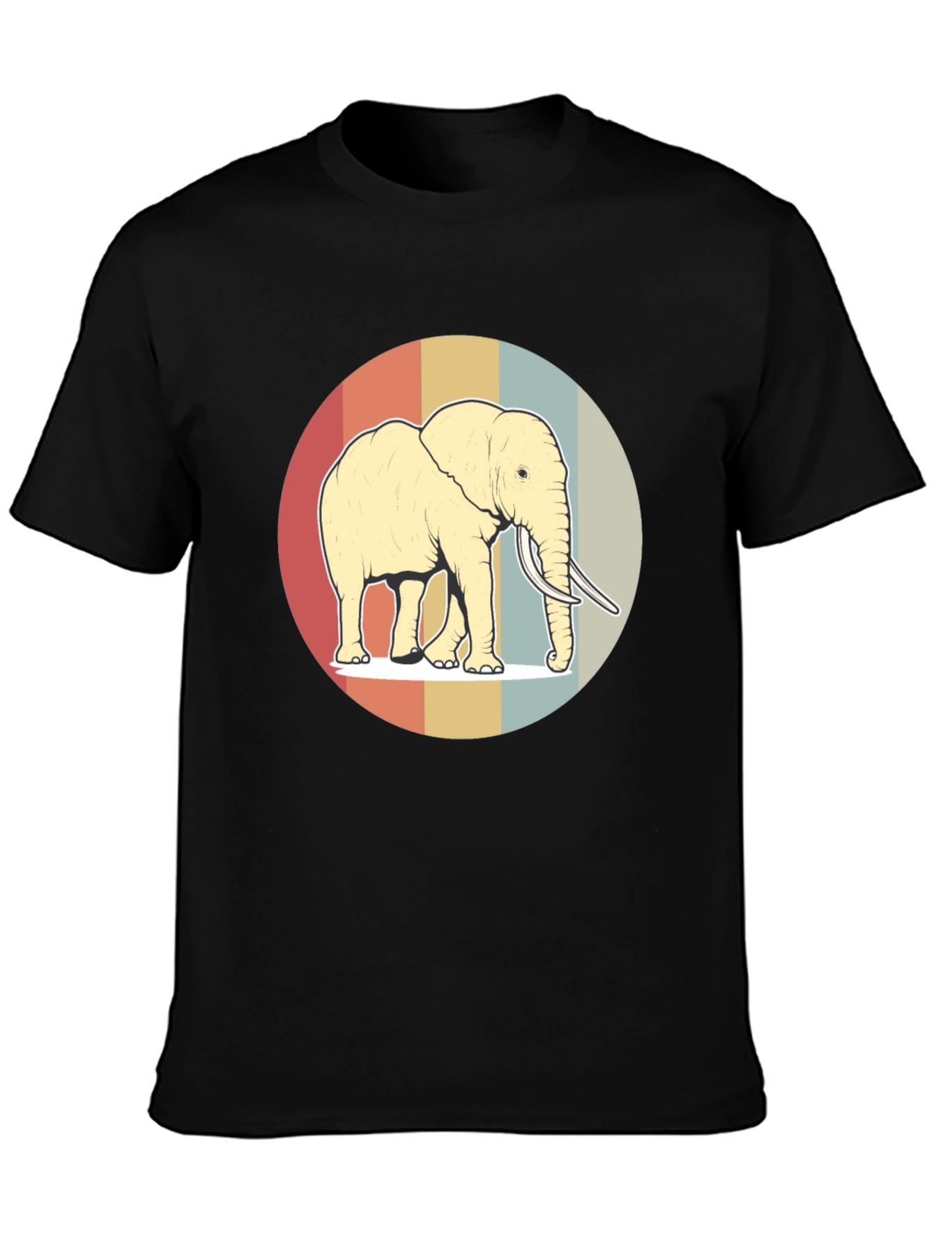 Retro Elephant Graphic Tee - Soft Cotton Blend