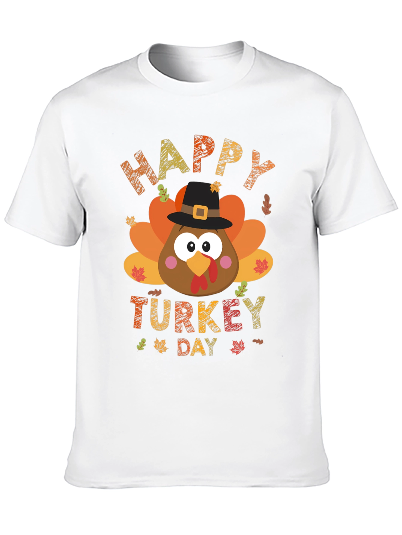 Happy Turkey Day Graphic Tee - Black